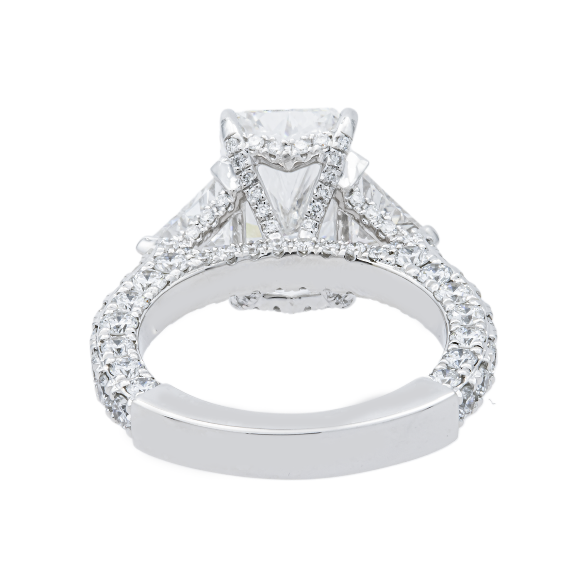 18K White Gold 4.21ct Radiant Diamond Engagement Ring 7.41ctw
