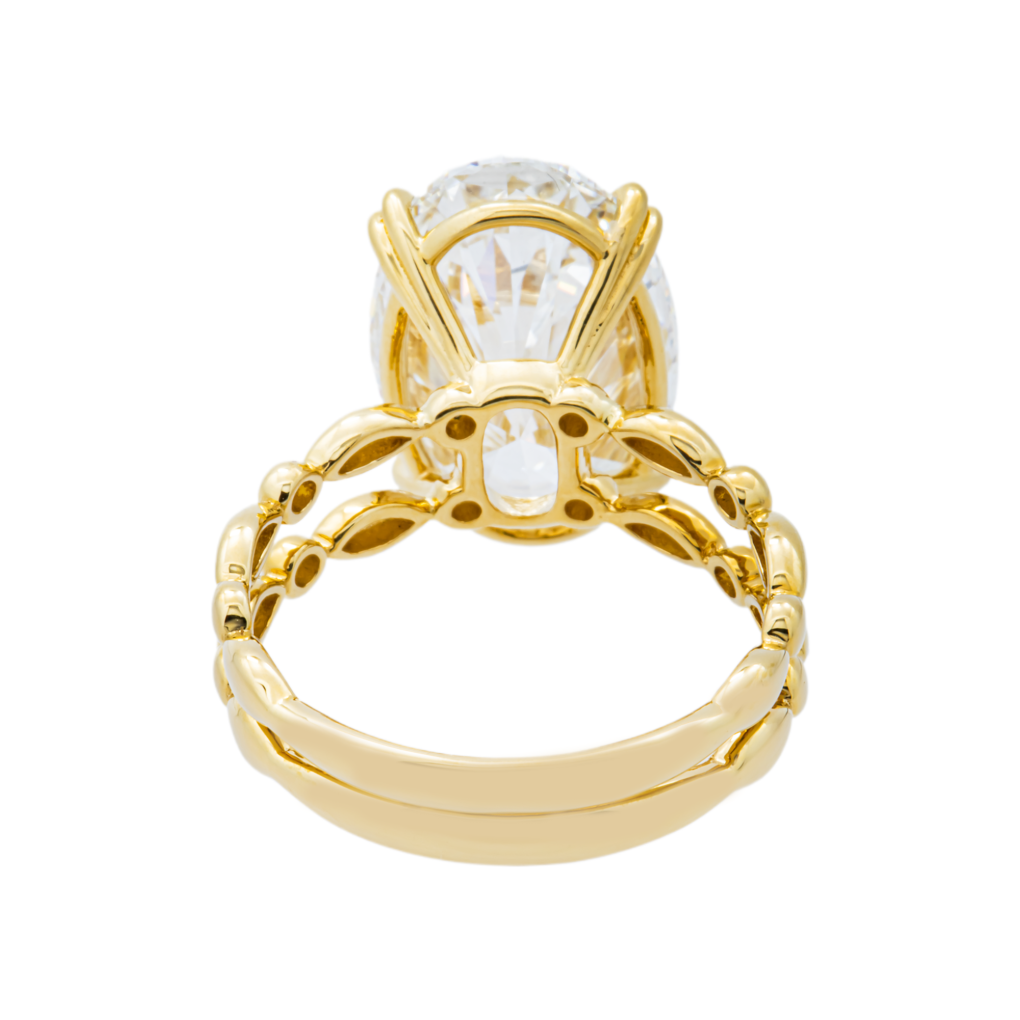 18K Yellow Gold Oval Diamond Engagement Ring 7.02ct