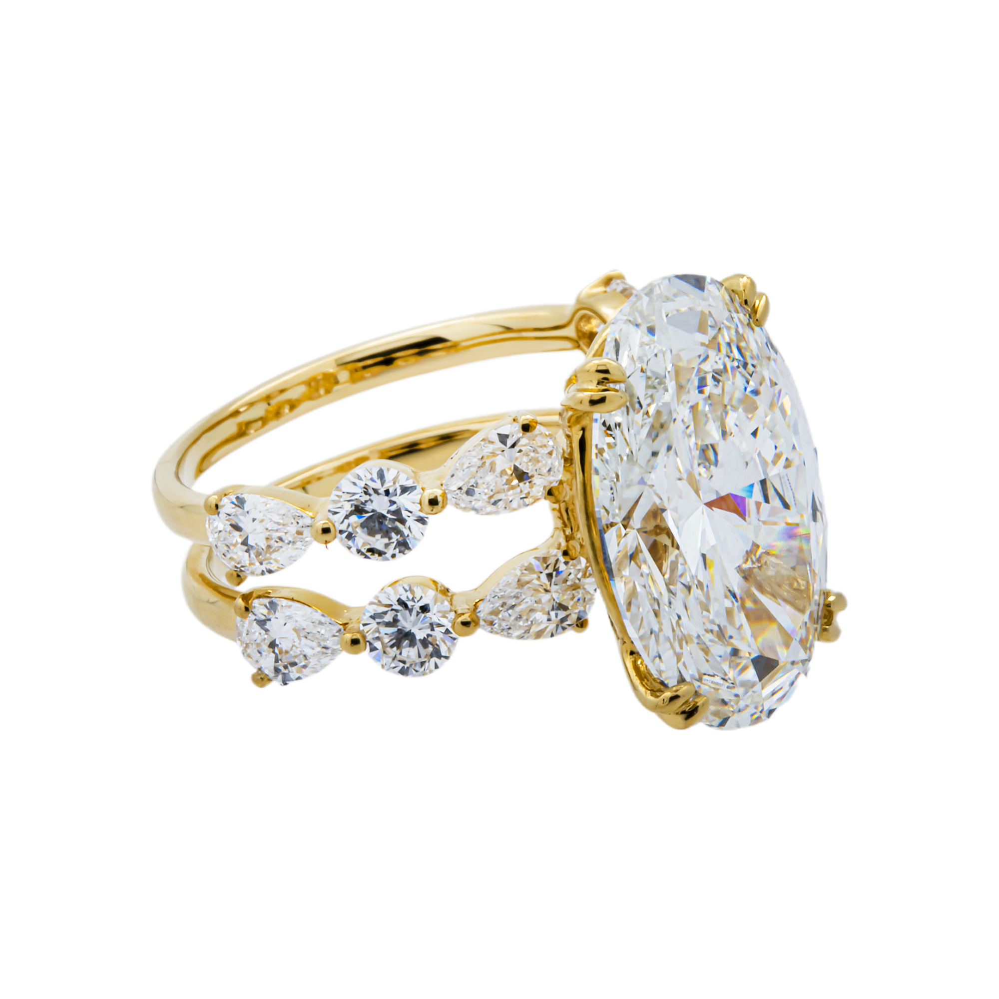 18K Yellow Gold 7.61ct Oval Diamond Engagement Ring 9.67ctw
