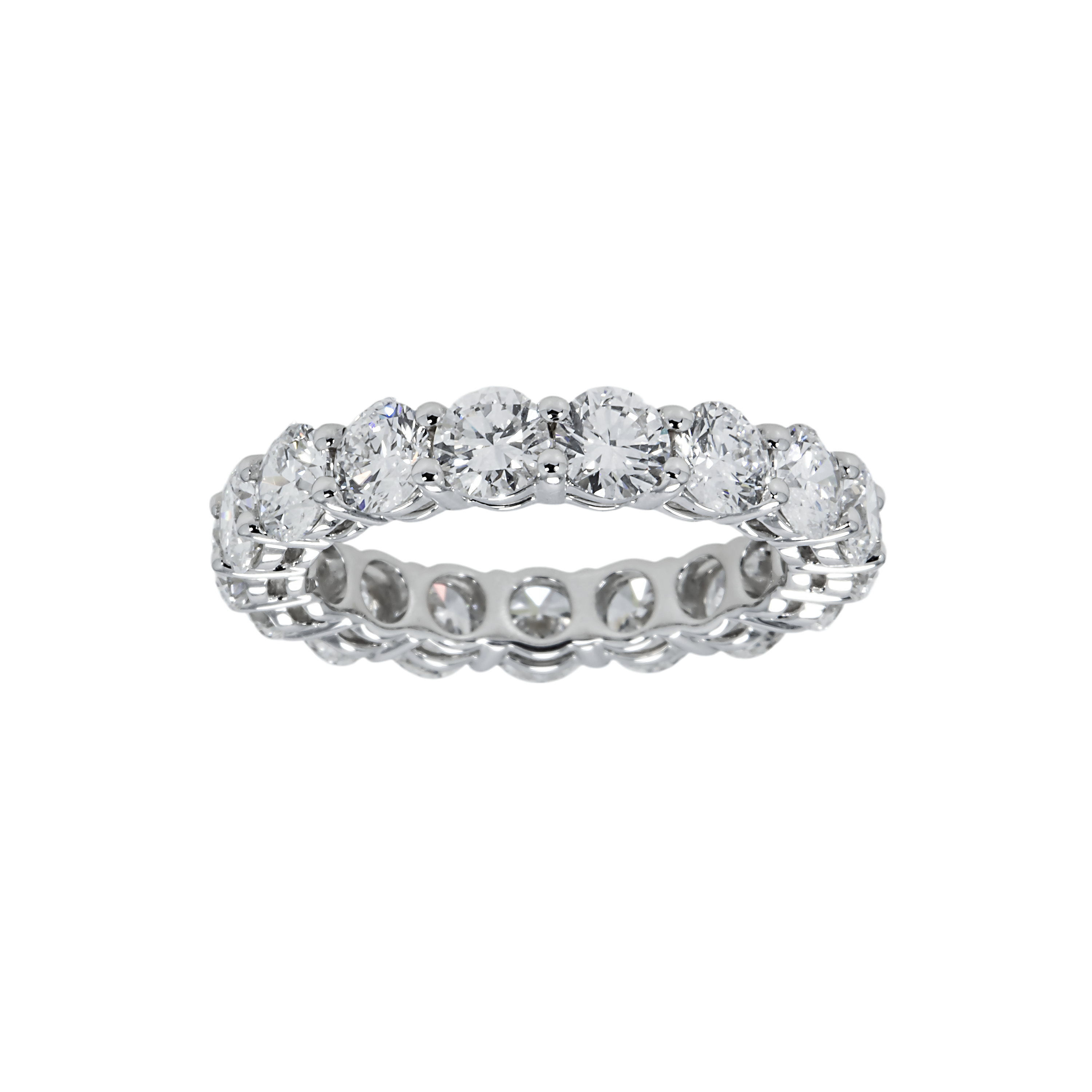 18K White Gold Round Diamond Eternity Ring 4.24Ct (Size 6-8) Rings
