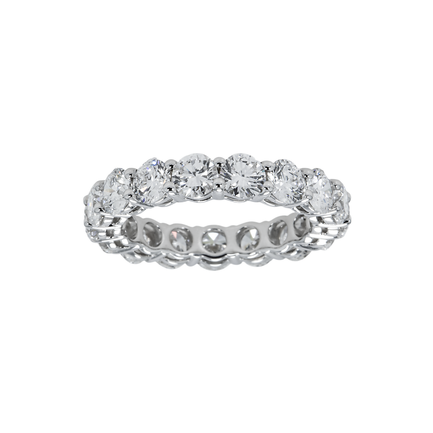 18K White Gold Round Diamond Eternity Ring 4.24ct (size 6-8)