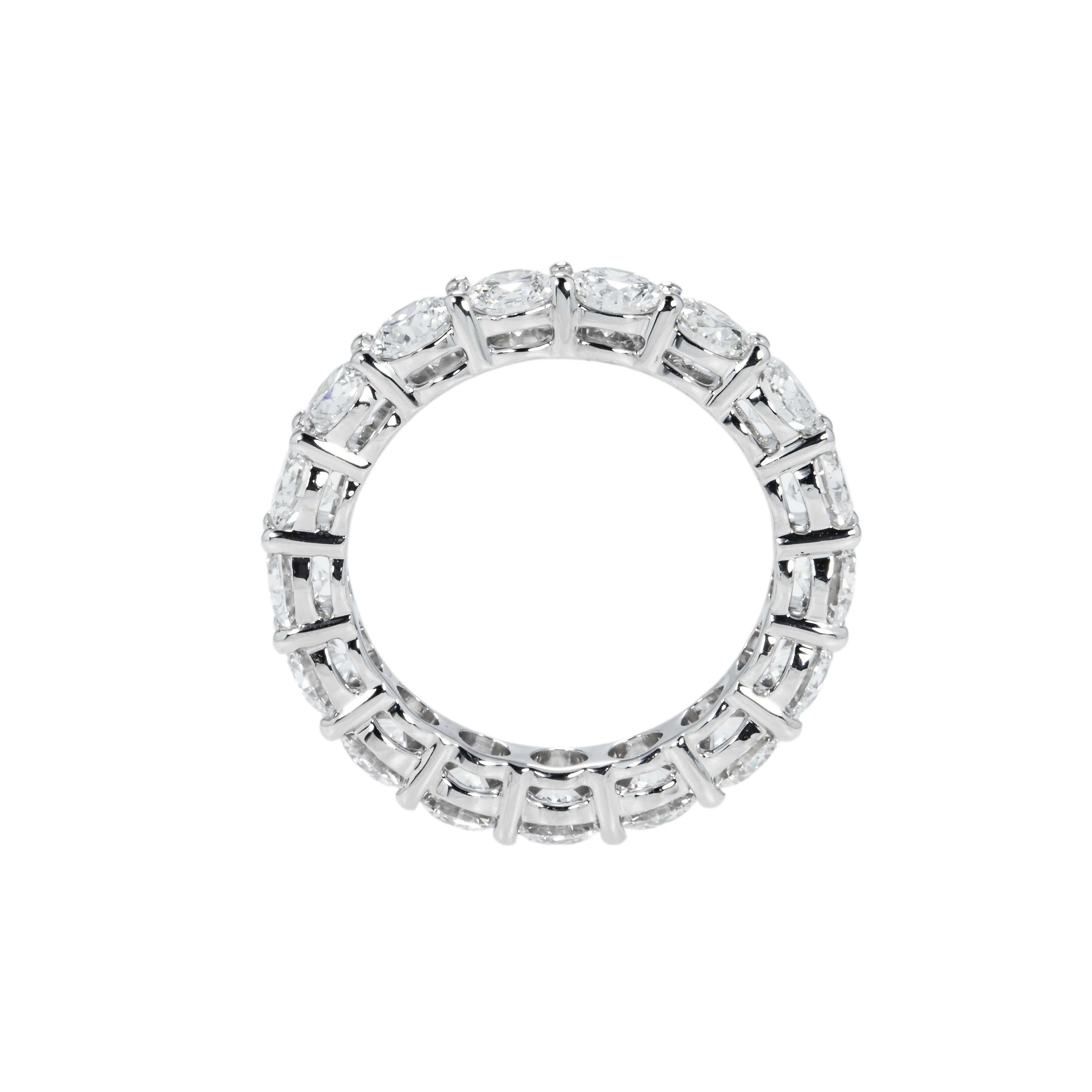 18K White Gold Round Diamond Eternity Ring 4.24Ct (Size 6-8) Rings