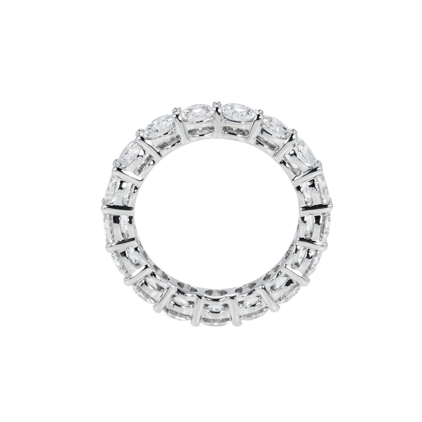 18K White Gold Round Diamond Eternity Ring 4.24ct (size 6-8)