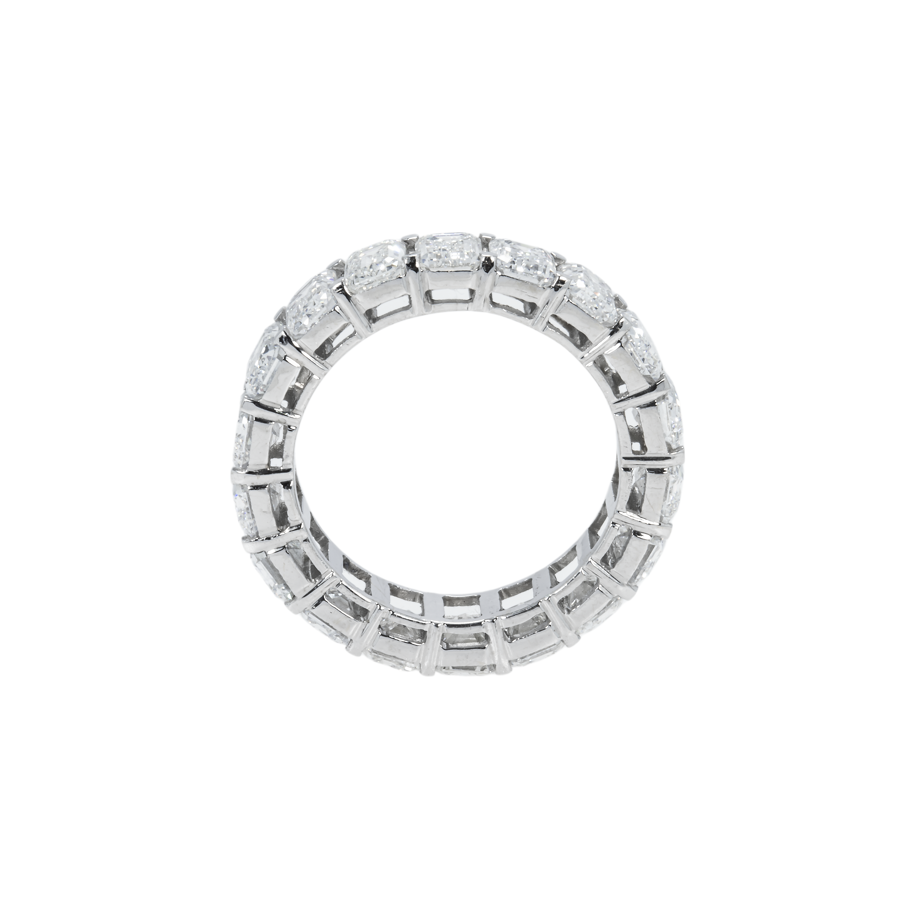 14K White Gold Emerald Cut Diamond Eternity Ring 8.36Ct (Size 6-8) Rings