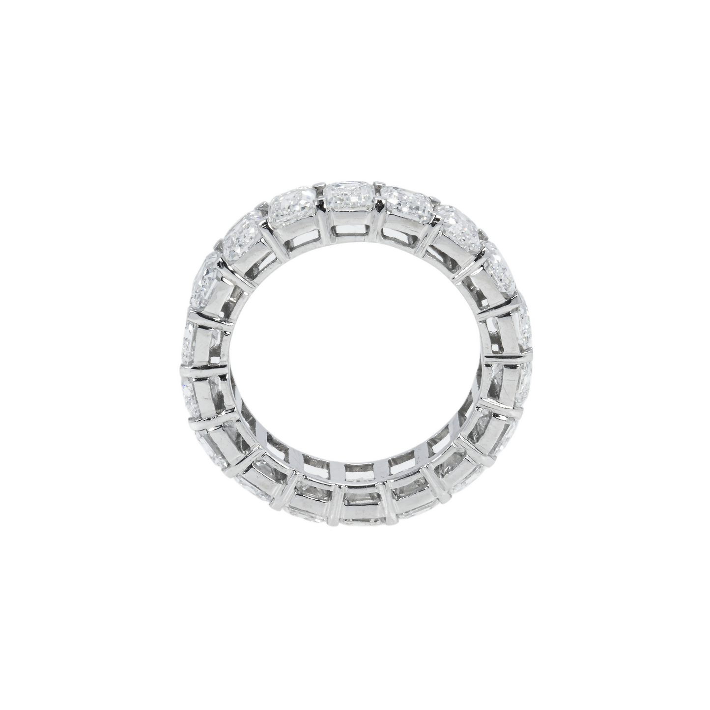 14K White Gold Emerald Cut Diamond Eternity Ring 8.36ct (size 6-8)