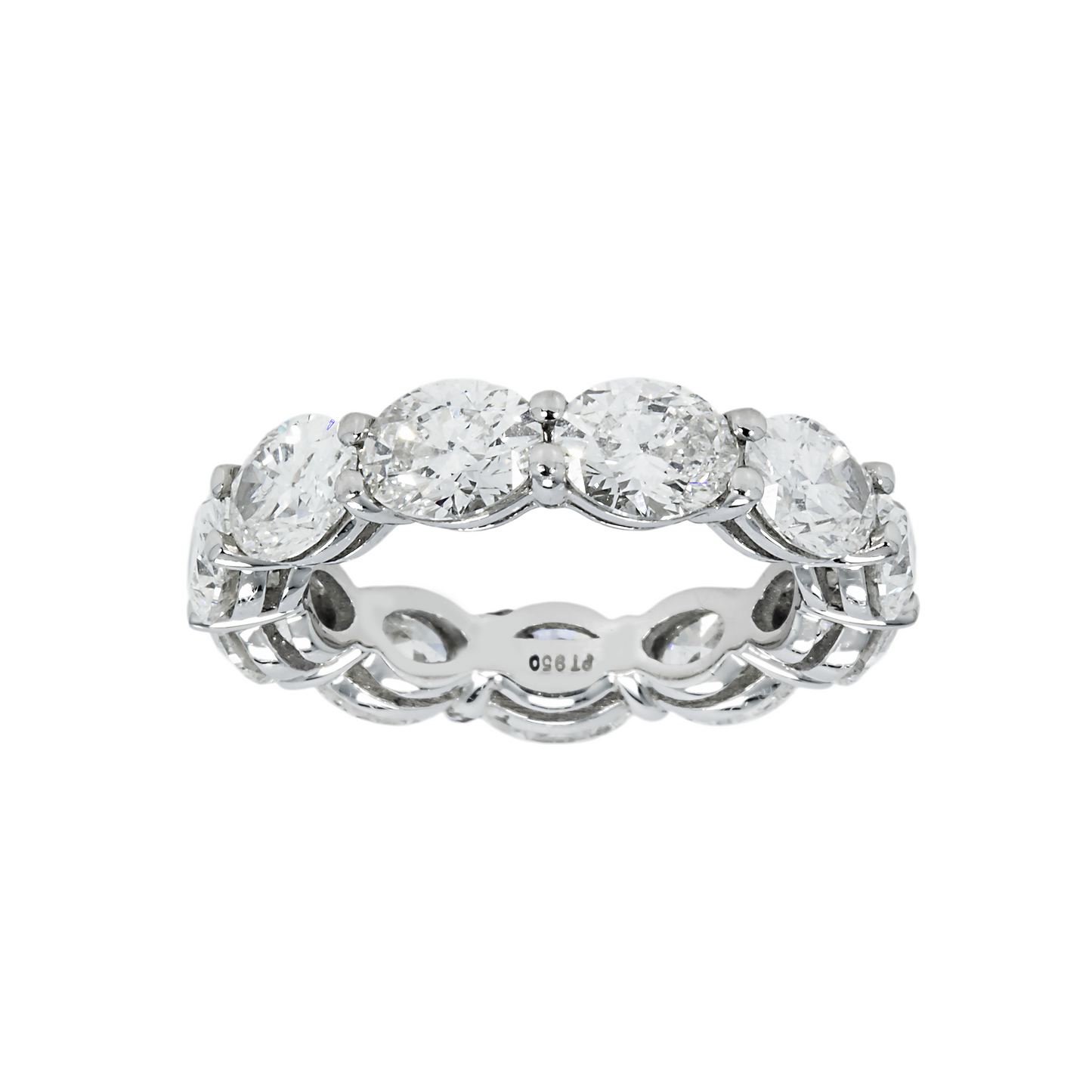 Platinum Horizontal Oval Cut Diamond Eternity ring 5.48ct (size 4.75)