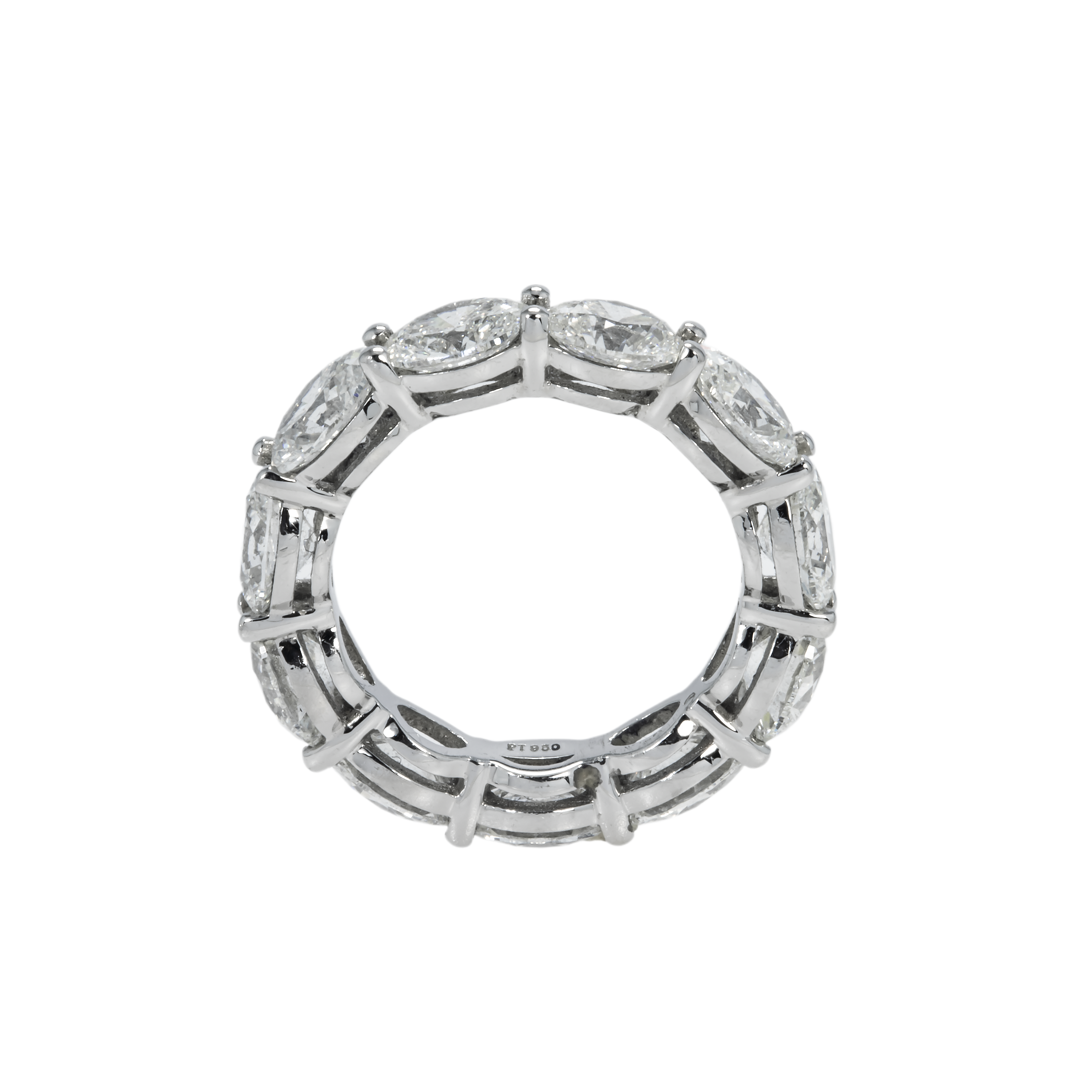 Platinum Horizontal Oval Cut Diamond Eternity Ring 5.48Ct (Size 4.75) Rings