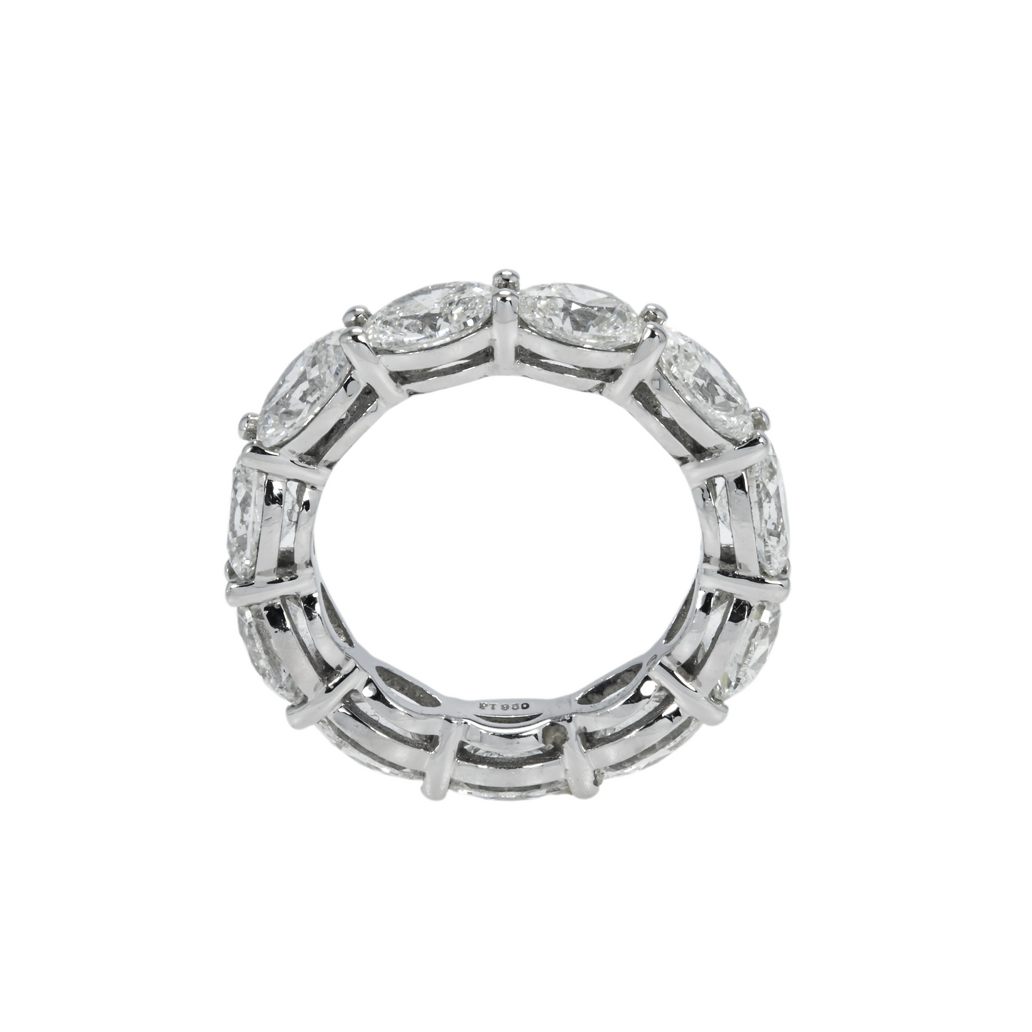 Platinum Horizontal Oval Cut Diamond Eternity ring 5.48ct (size 4.75)