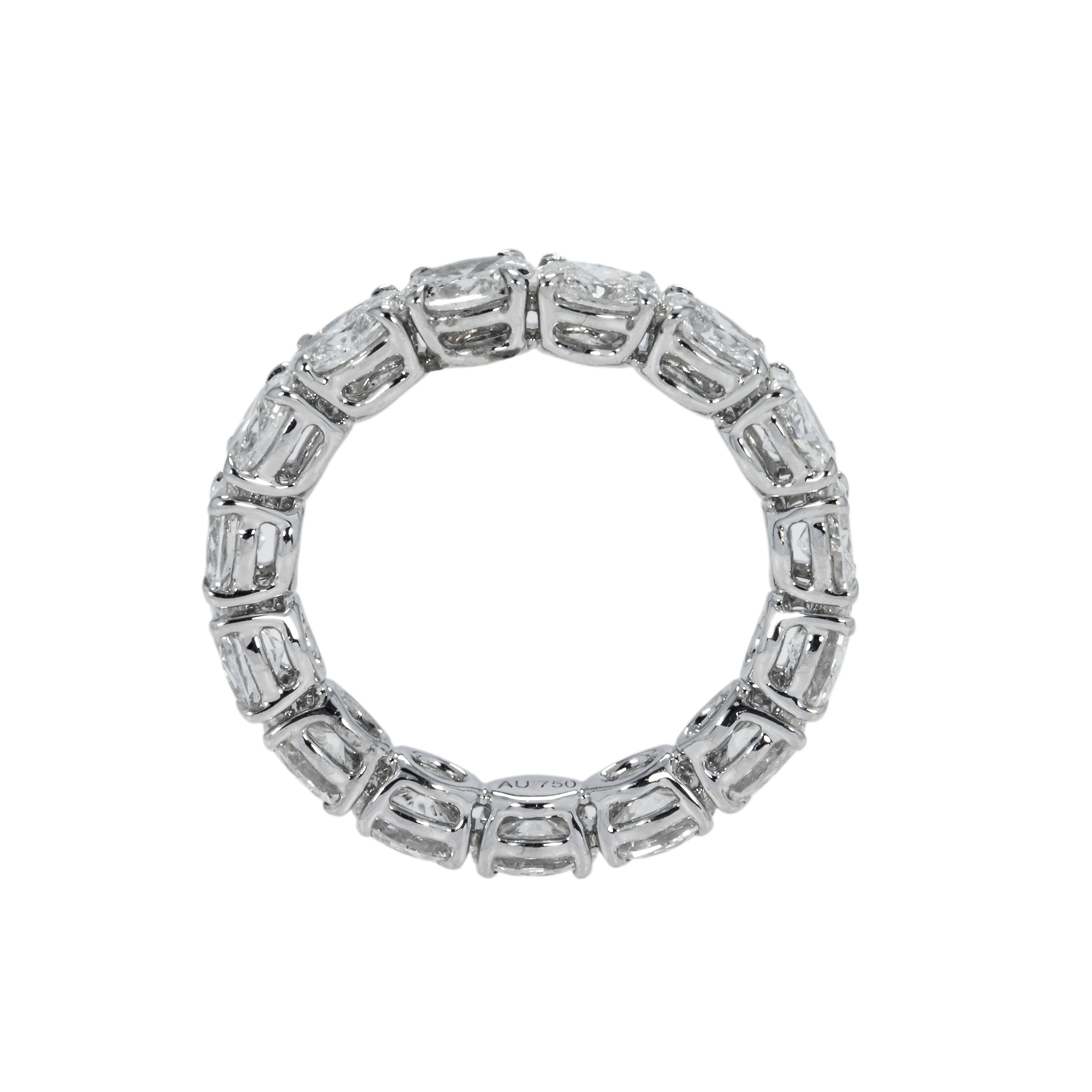 18K White Gold Horizonal Oval Diamond Eternity Ring 3.10Ct (Size 6.5-7.5) Rings