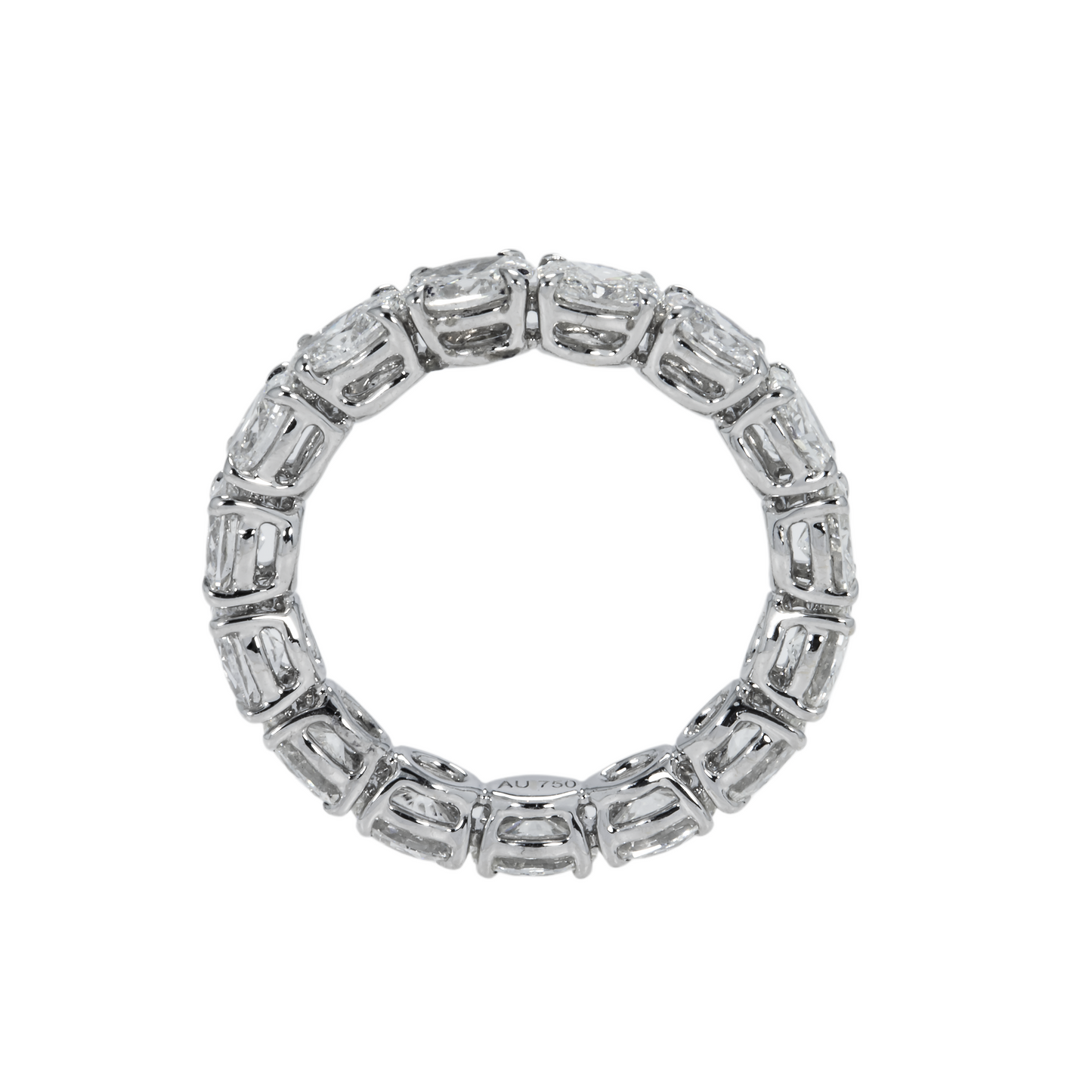 18K White Gold Horizonal Oval Diamond Eternity Ring 3.10ct (size 6.5-7.5)