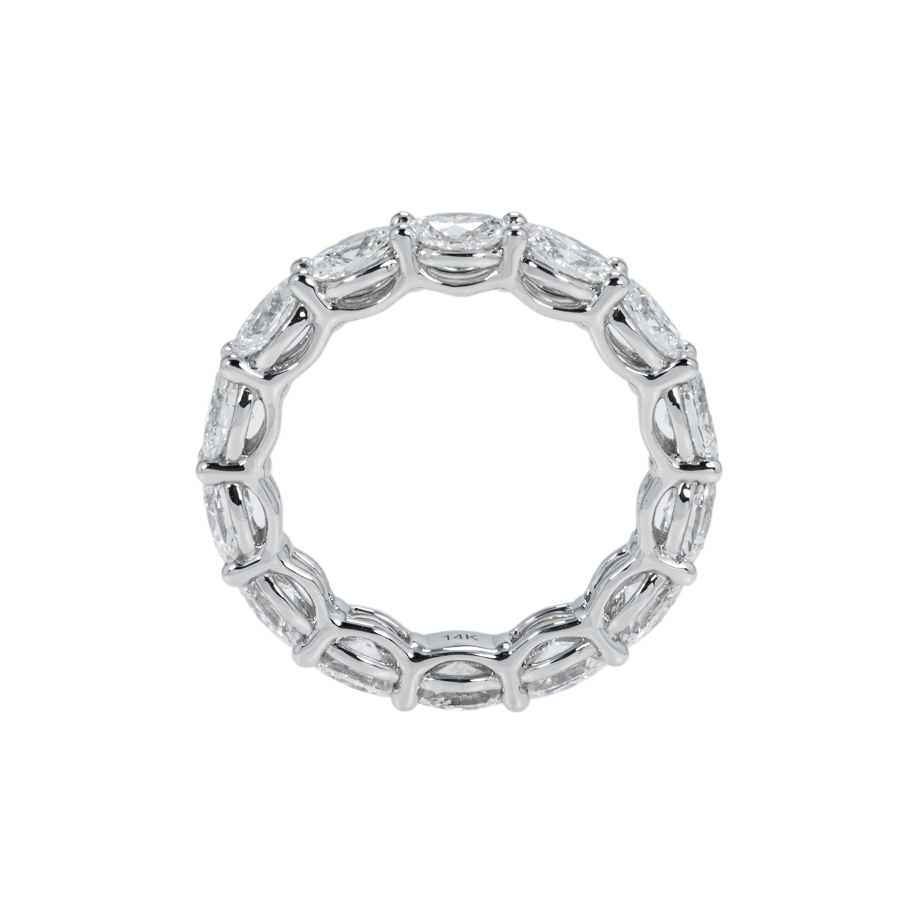 18K White Gold Horizontal Oval Cut Eternity Ring 3.52Ct (Size 6-8) Rings