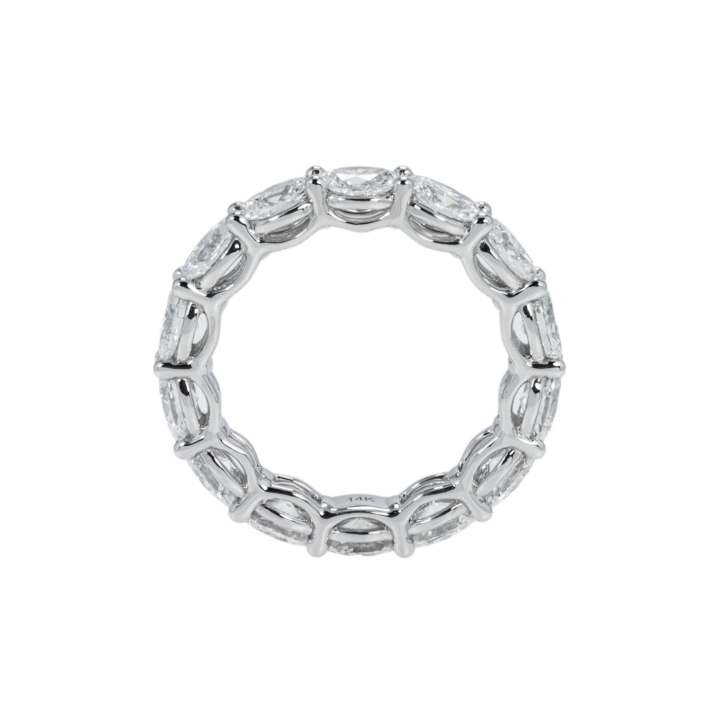 18K White Gold Horizontal Oval Cut Eternity Ring 3.52ct (size 6-8)