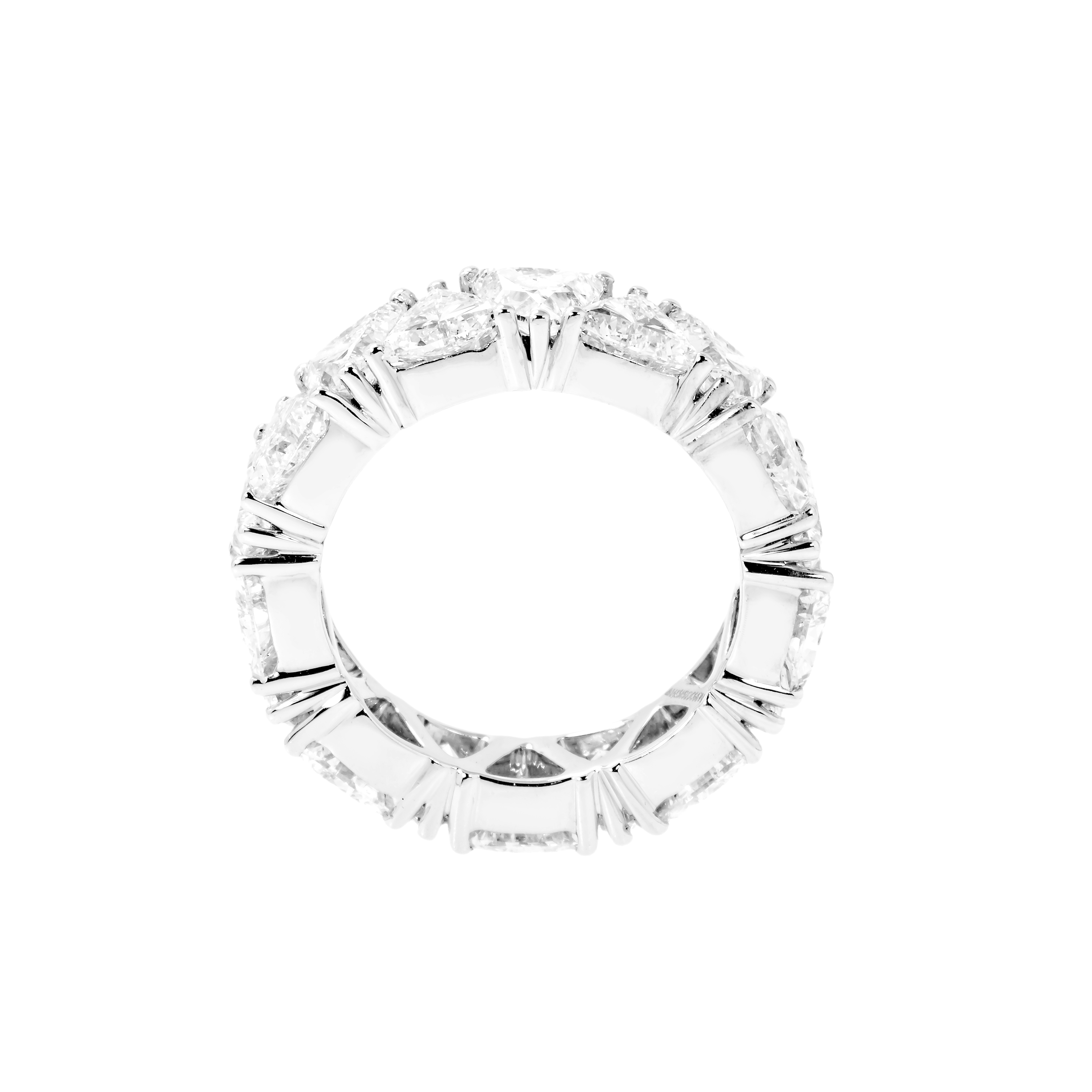 14K White Gold Trillion Cut Diamond Eternity Ring 7.89Ct (Size 6.25) Rings
