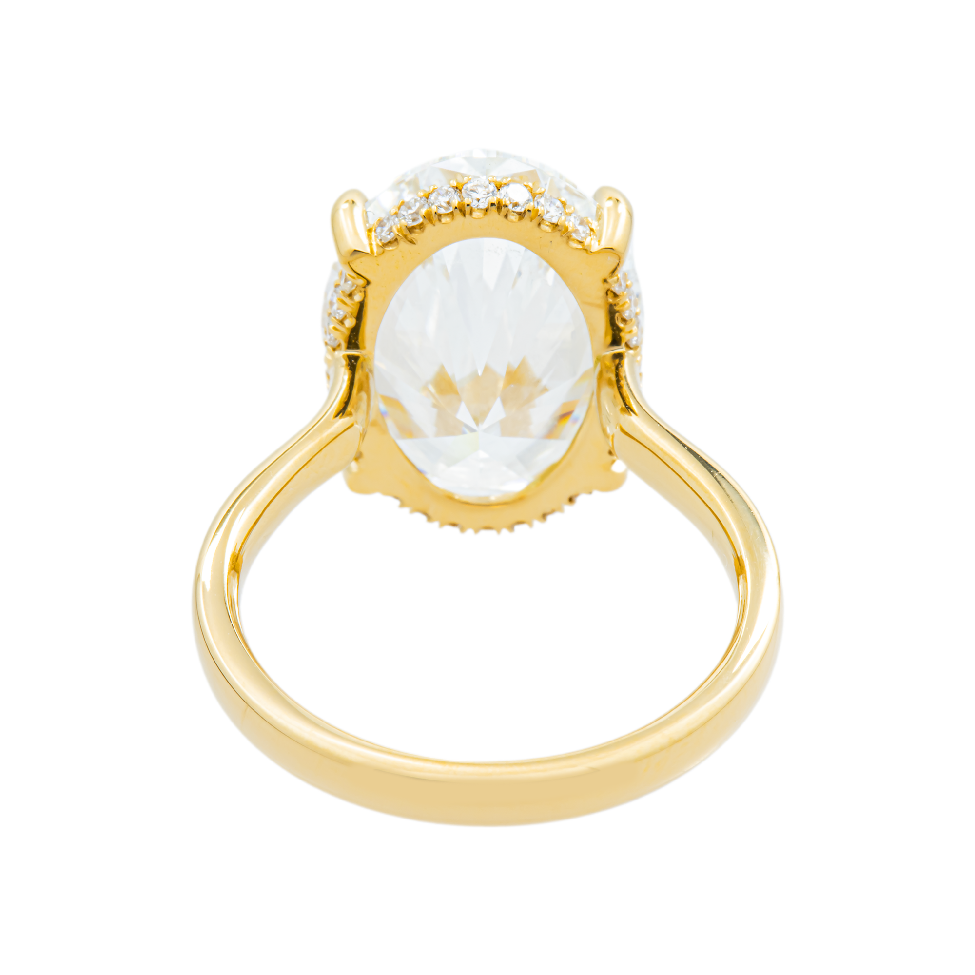 18K Yellow Gold Solitaire Oval Diamond Engagement Ring 8.23ctw