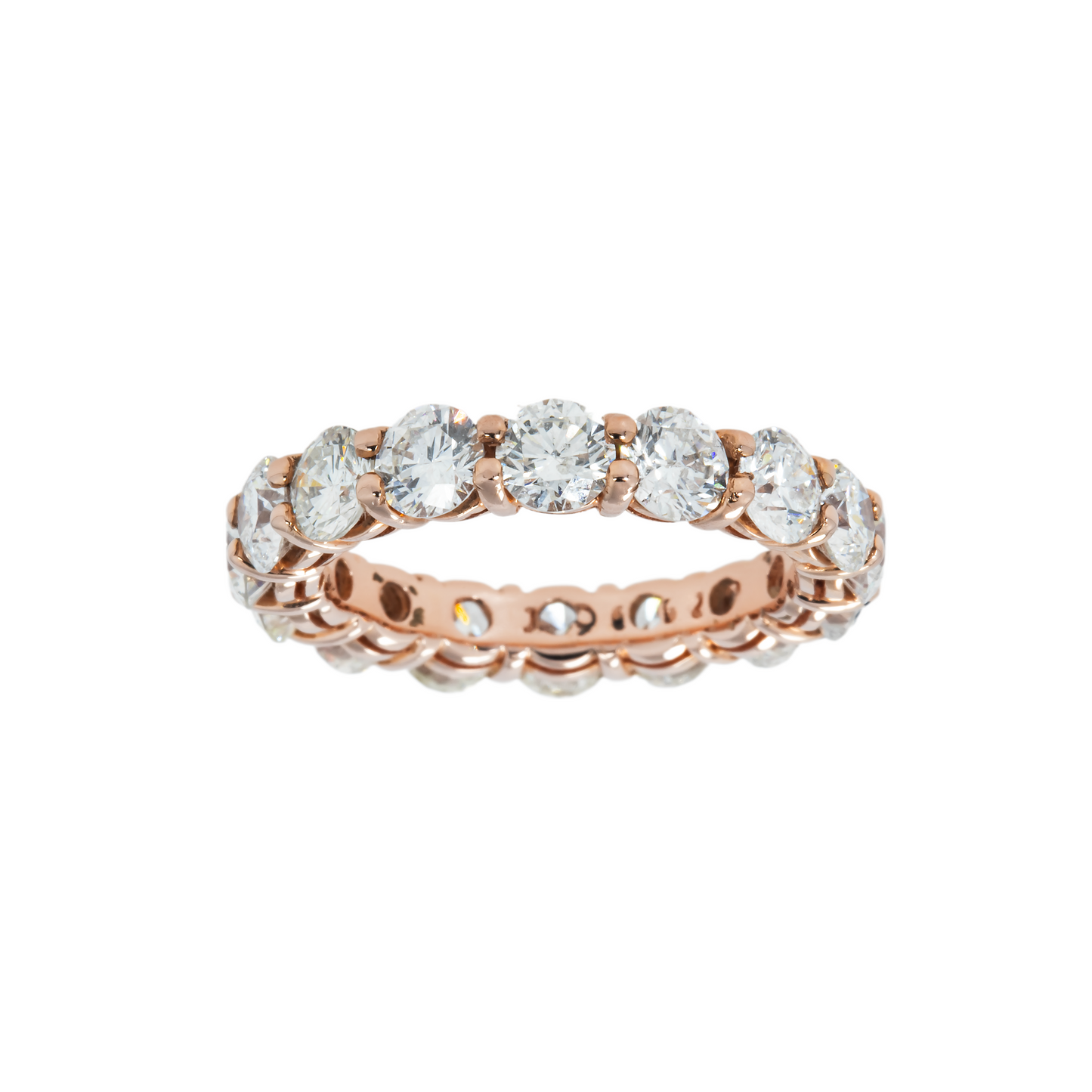 14K Rose Gold Round Diamond Eternity Ring 4.20ct (size 5.75-7)