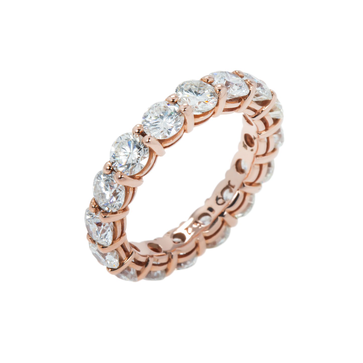 14K Rose Gold Round Diamond Eternity Ring 4.20ct (size 5.75-7)