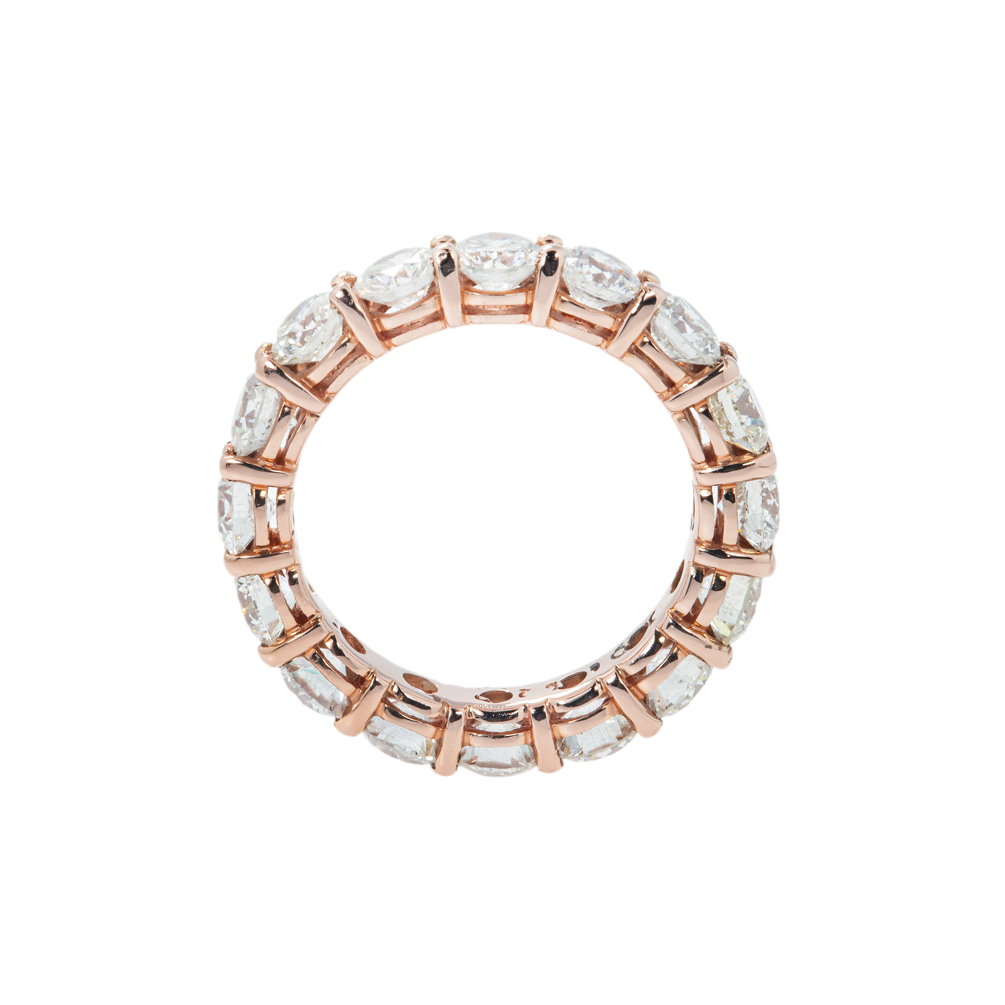 14K Rose Gold Round Diamond Eternity Ring 4.20ct (size 5.75-7)