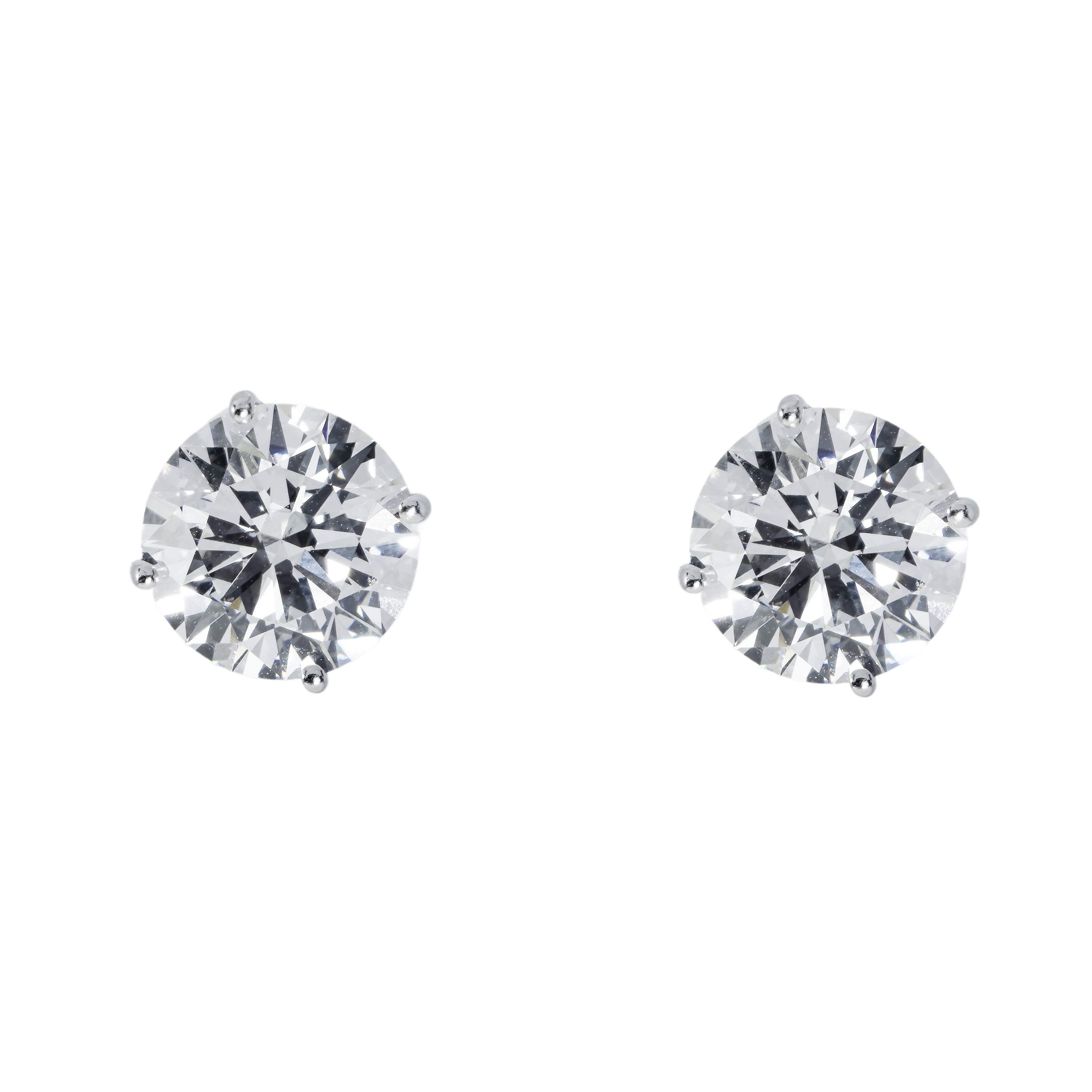 14K Igi Certified 5Ct Each Solitaire Round Diamond Stud Earrings 10.12Ctw
