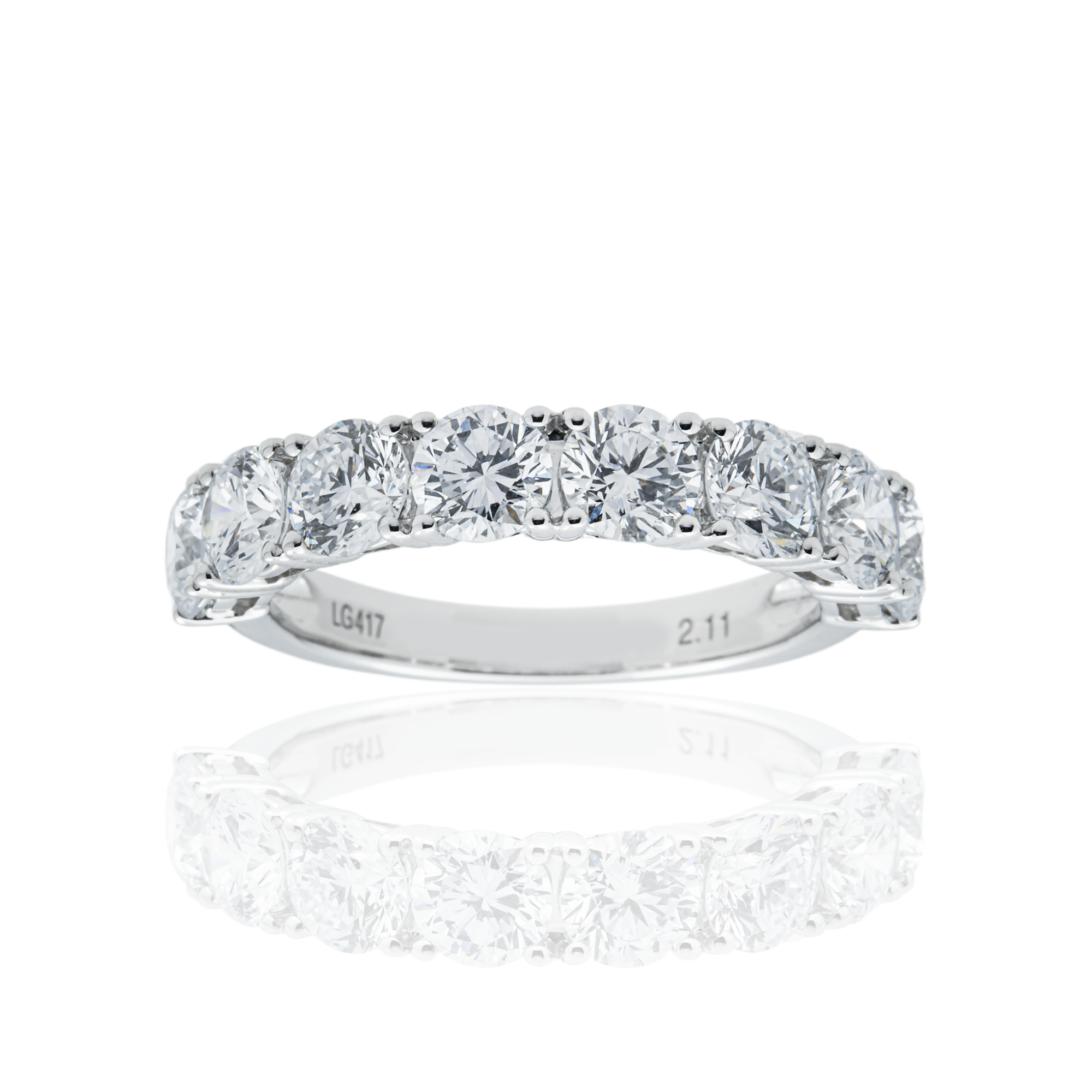 White Gold Round Diamond Half Eternity Ring 2.11ct
