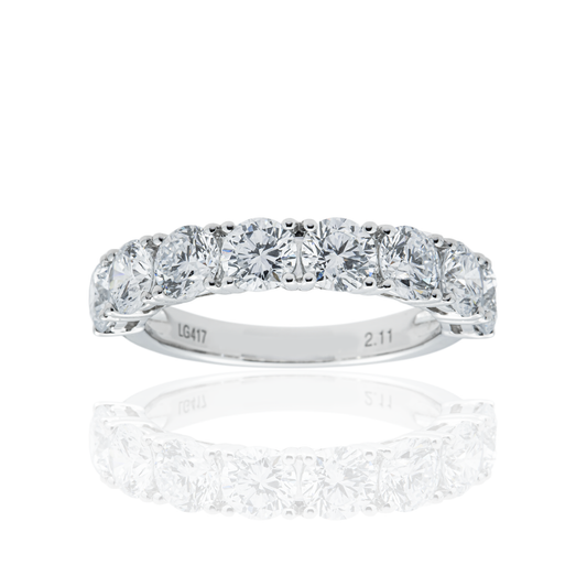 White Gold Round Diamond Half Eternity Ring 2.11ct