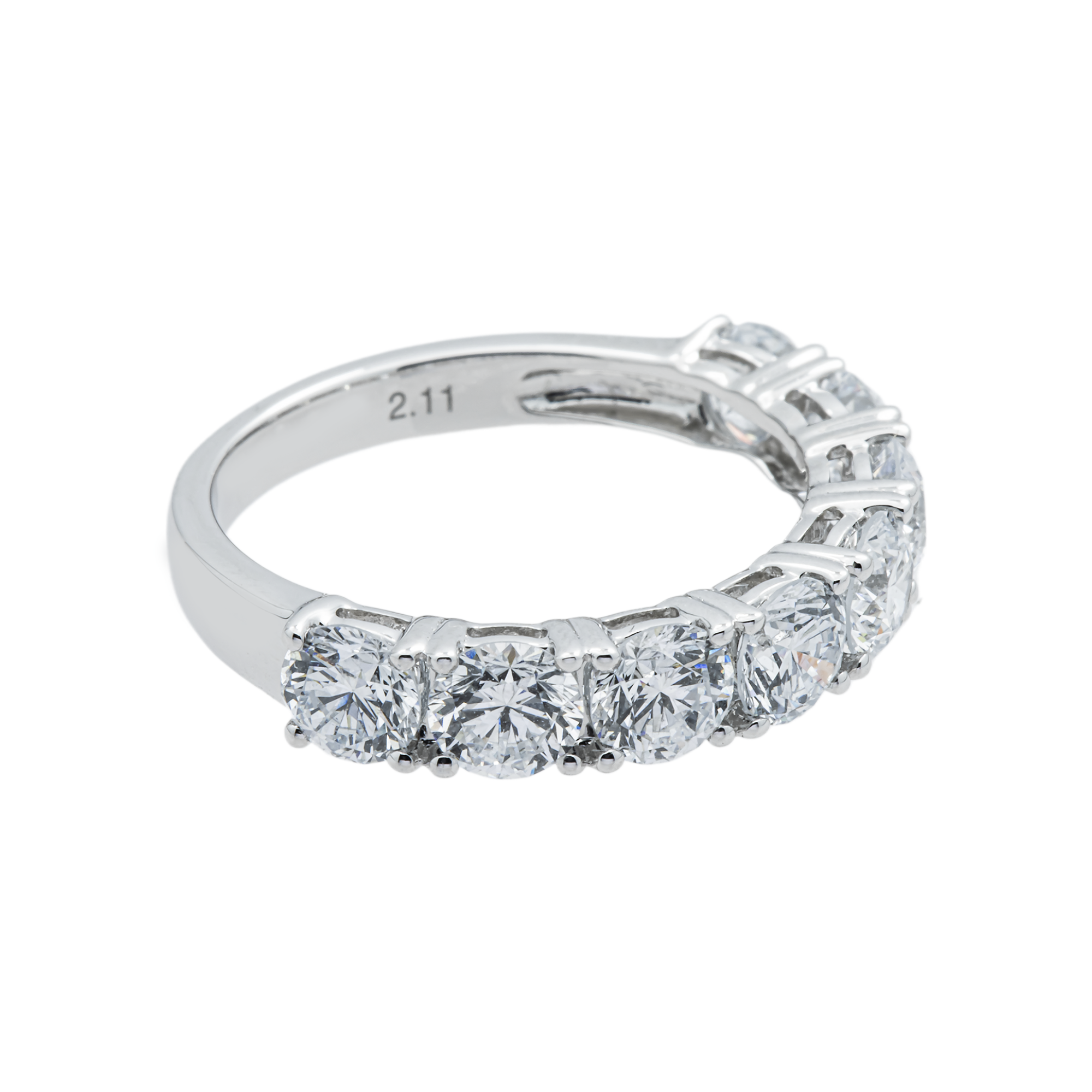 White Gold Round Diamond Half Eternity Ring 2.11ct