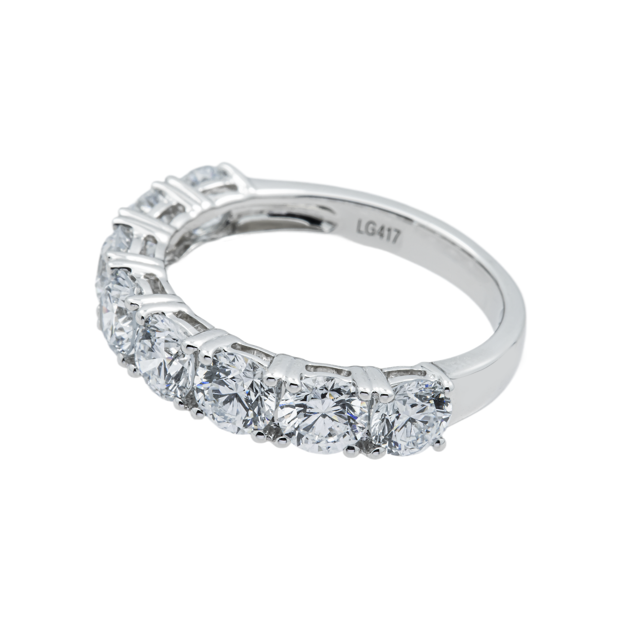 White Gold Round Diamond Half Eternity Ring 2.11ct