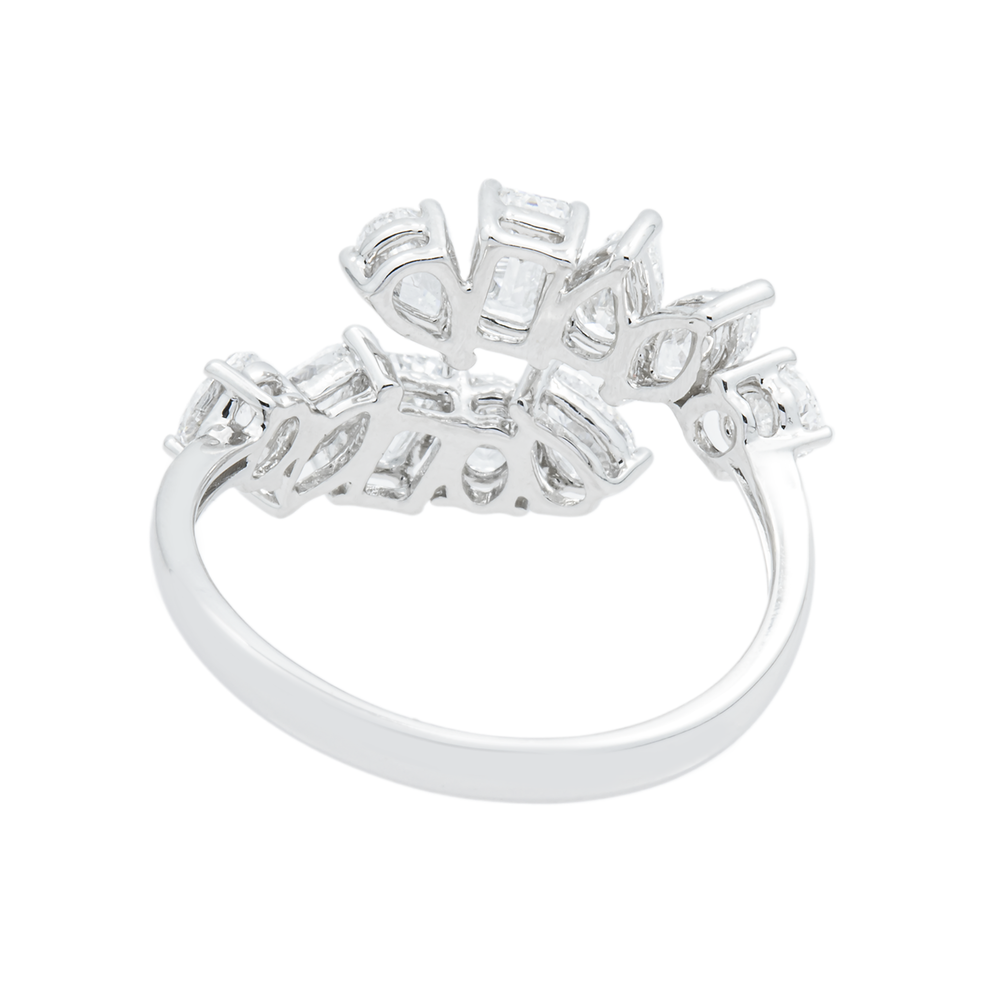 White Gold Multi Cut Diamond Wrap Ring 1.64ct