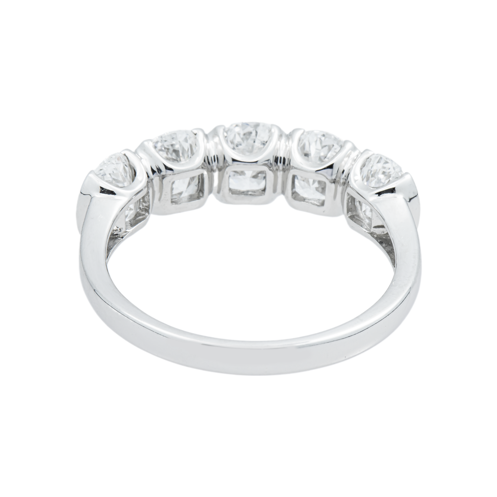 White Gold Oval Cut Diamond Half Eternity Ring 2.22ct