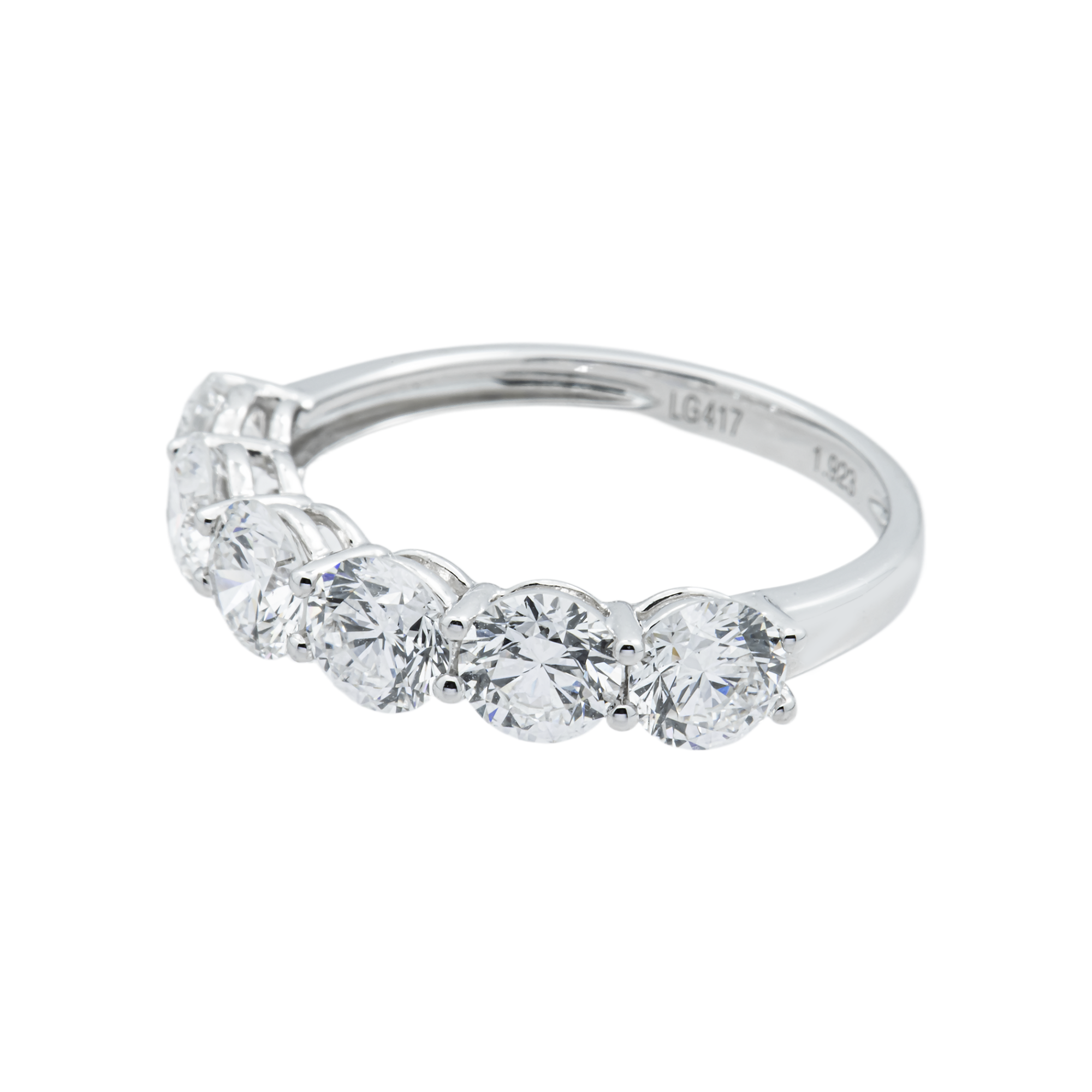 White Gold Round Diamond Half Eternity Ring 1.92ct