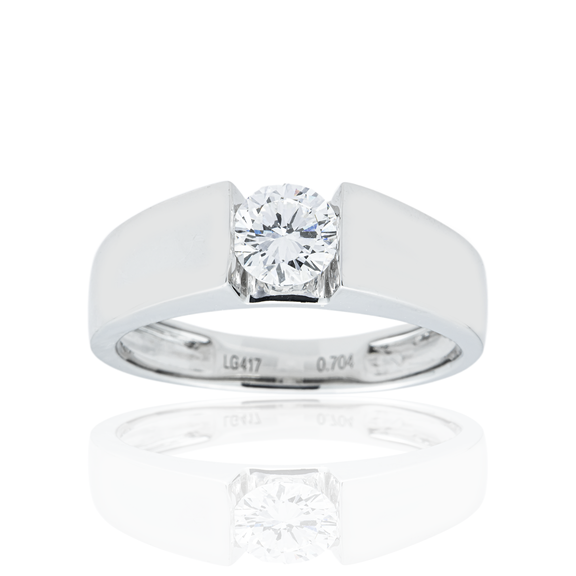 White Gold Solitaire Round Diamond Ring 0.70ct