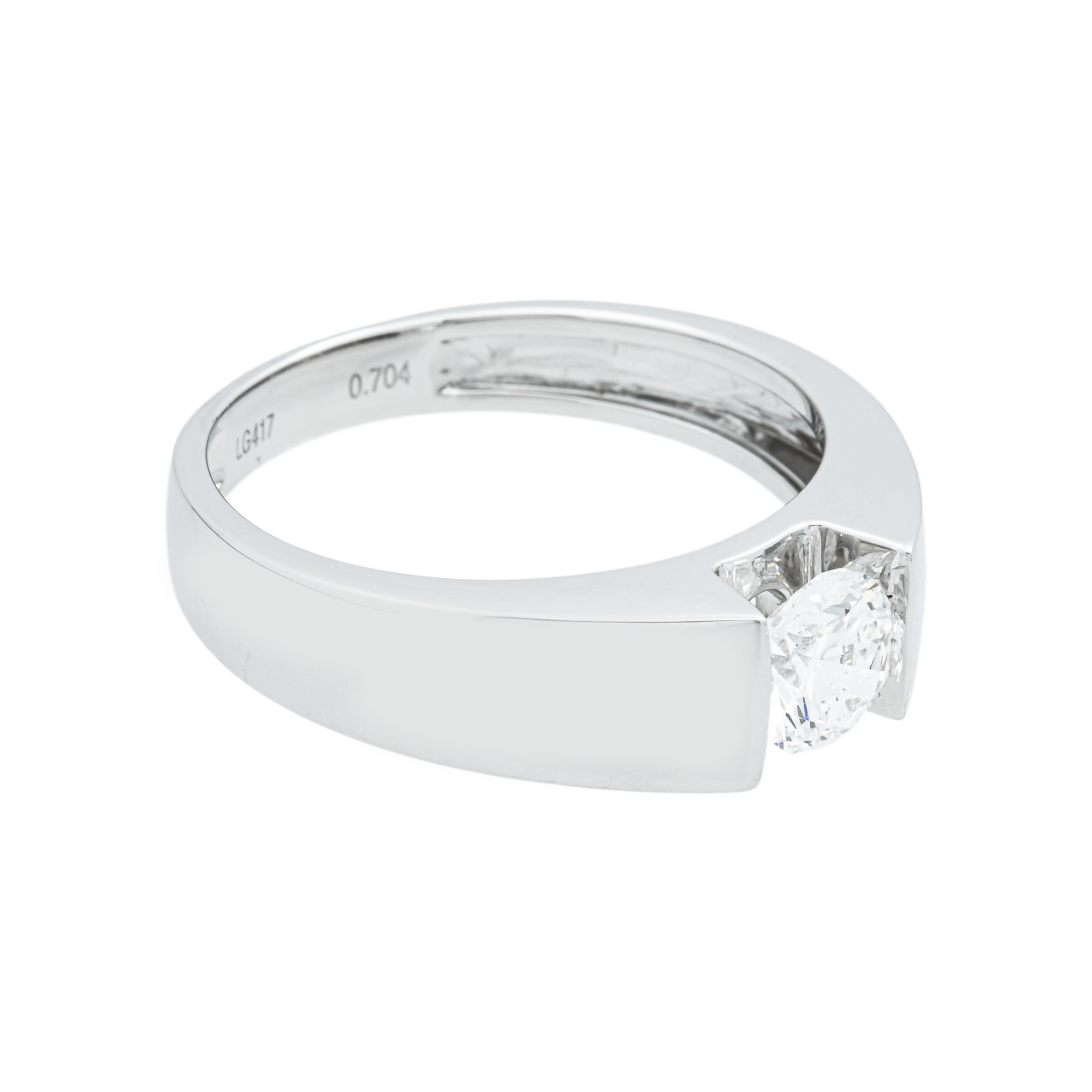 White Gold Solitaire Round Diamond Ring 0.70ct