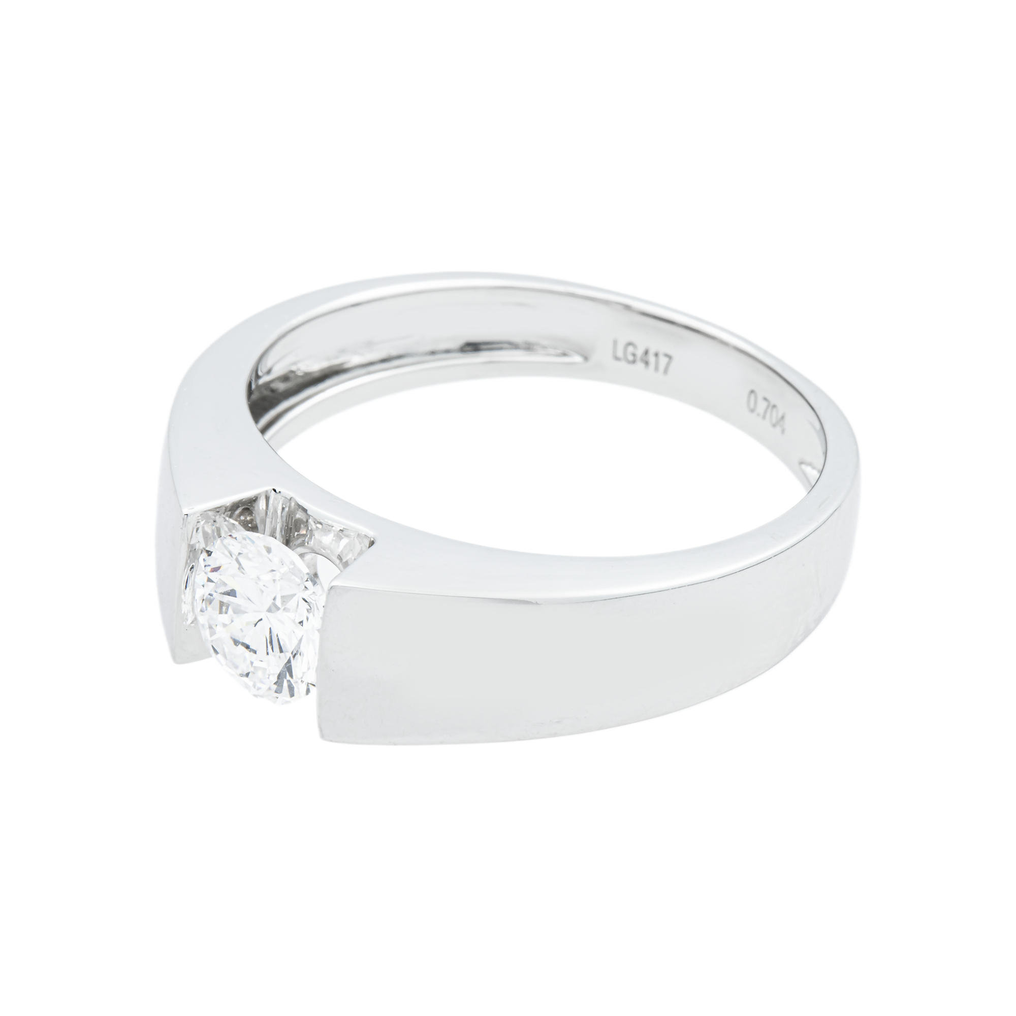 White Gold Solitaire Round Diamond Ring 0.70ct