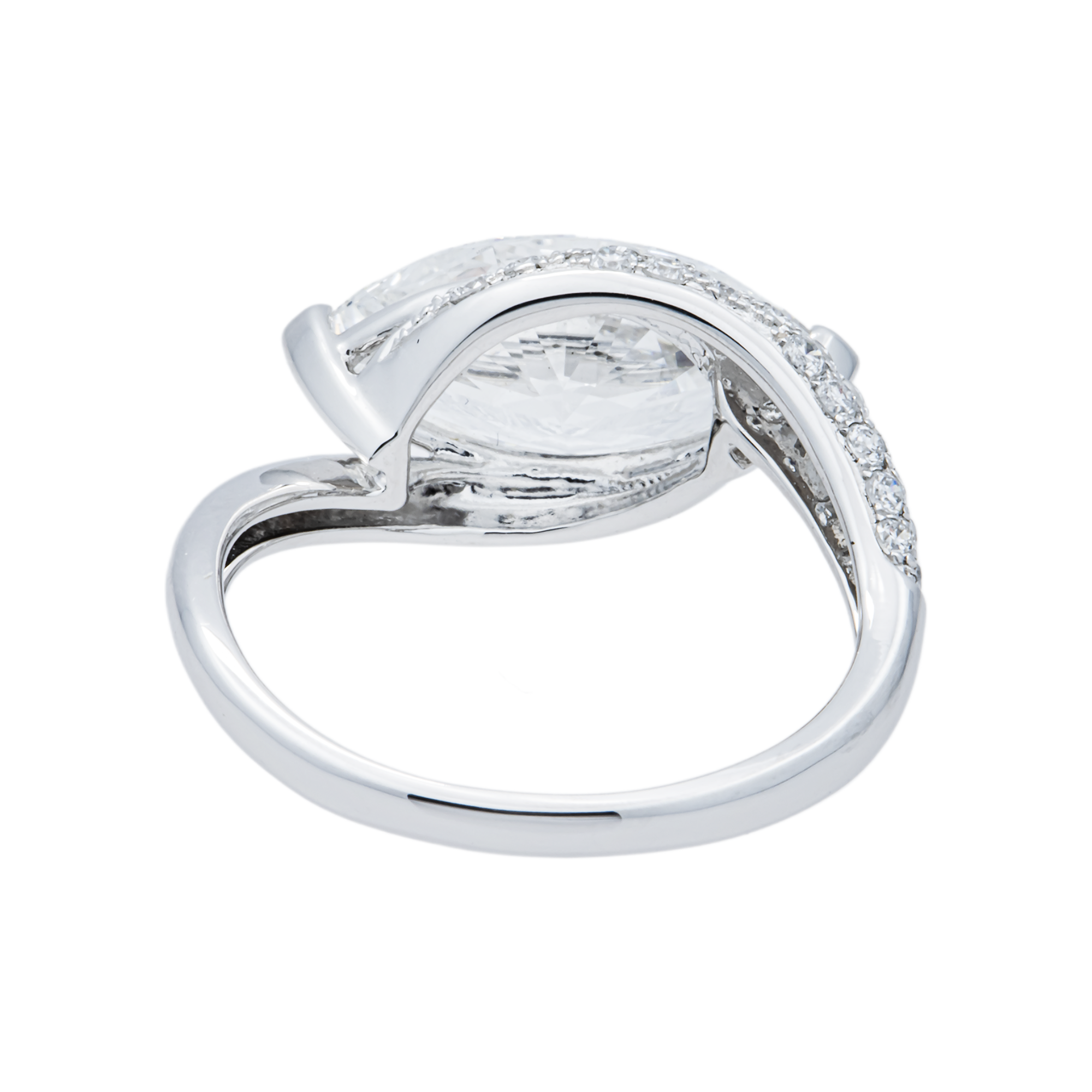 18K White Gold 2.82ct Marquise Diamond Engagement Ring 3.12ctw