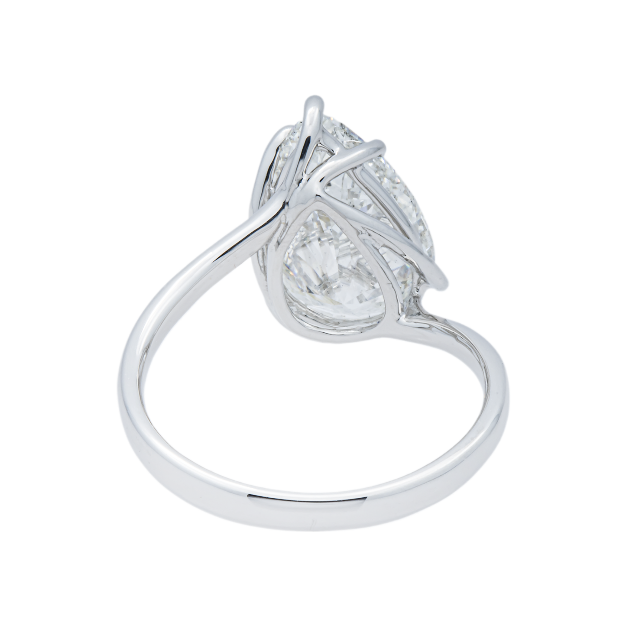 18K White Gold Pear Diamond Solitaire Ring 3.86ctw