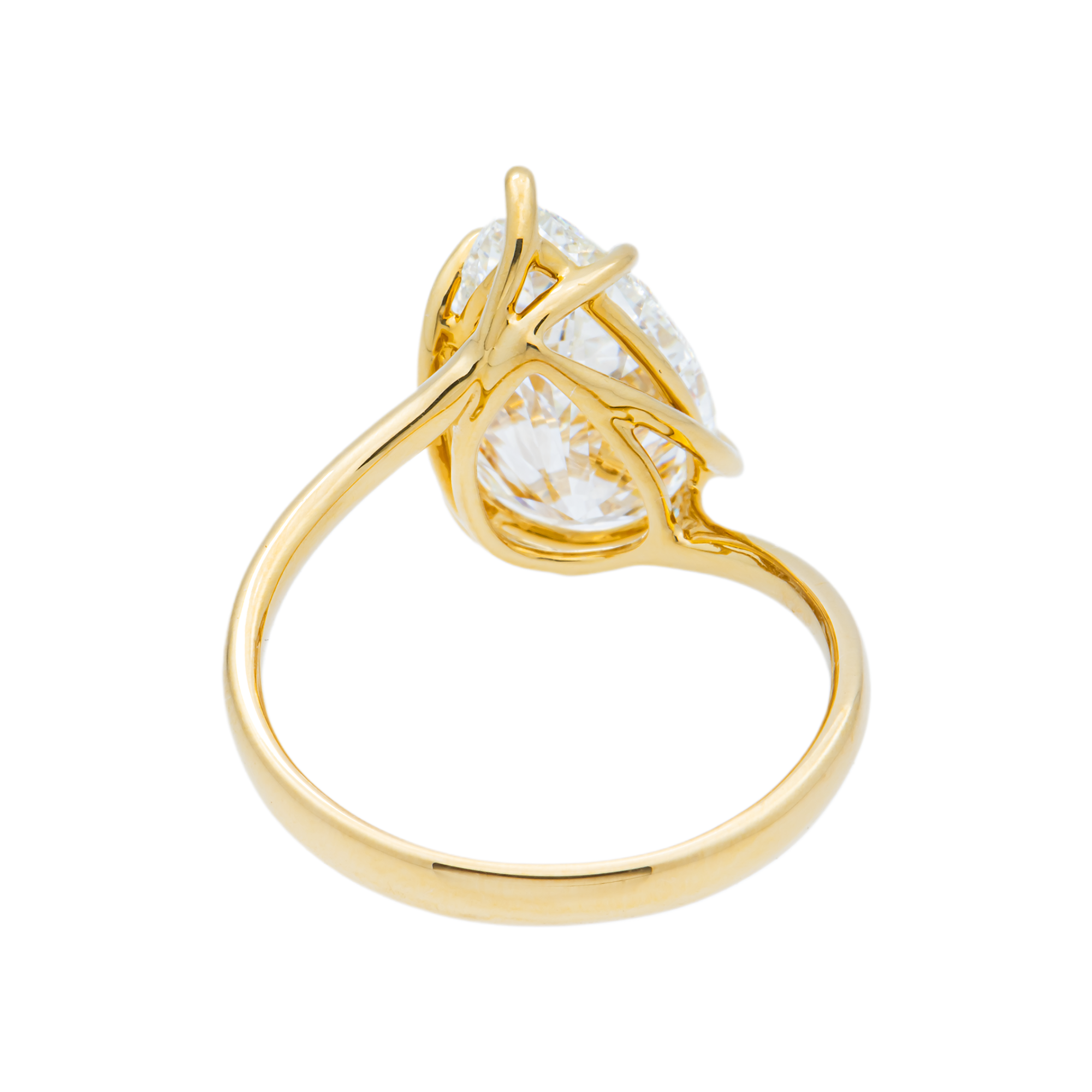 18K Yellow Gold Pear Diamond Solitaire Ring 3.74ct
