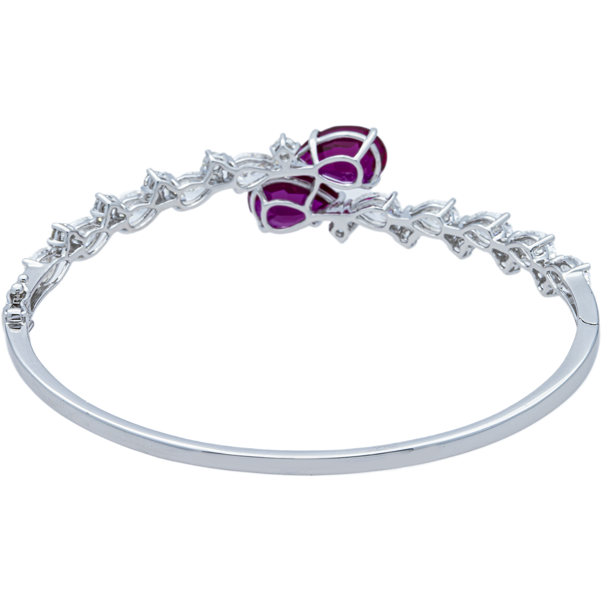 White Gold Ruby & Diamond Bangle Bracelet 8.94ct