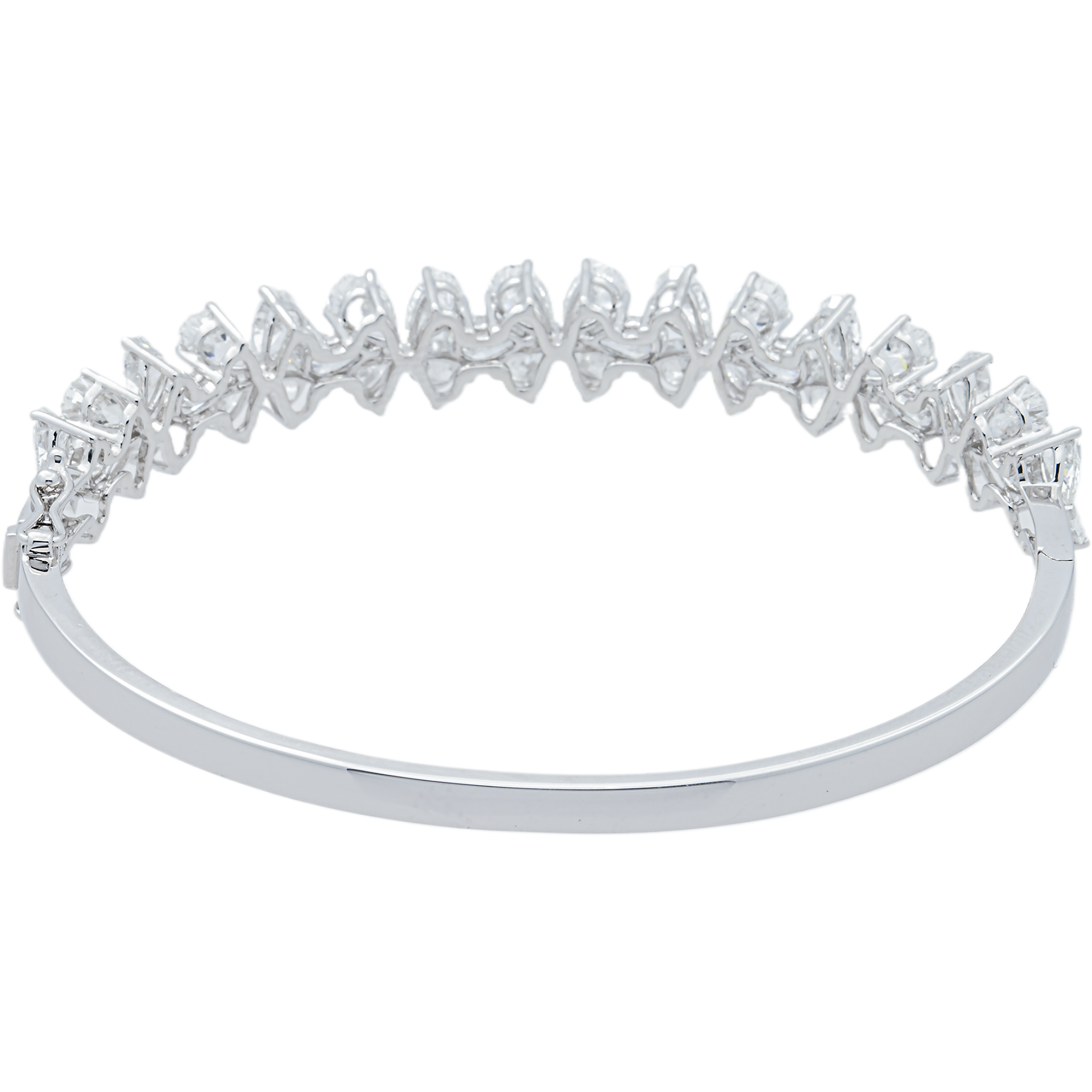 White Gold Pear Diamond Bangle Bracelet 7.90ct