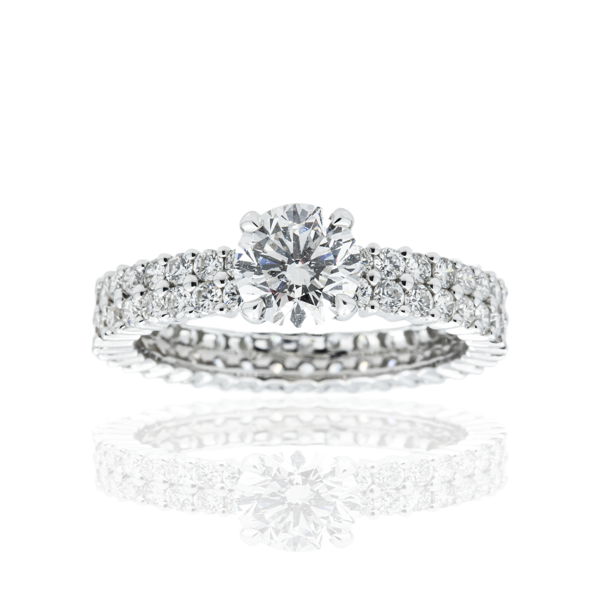 14K White Gold 1.12ct Round Diamond Engagement Ring 2.63ctw