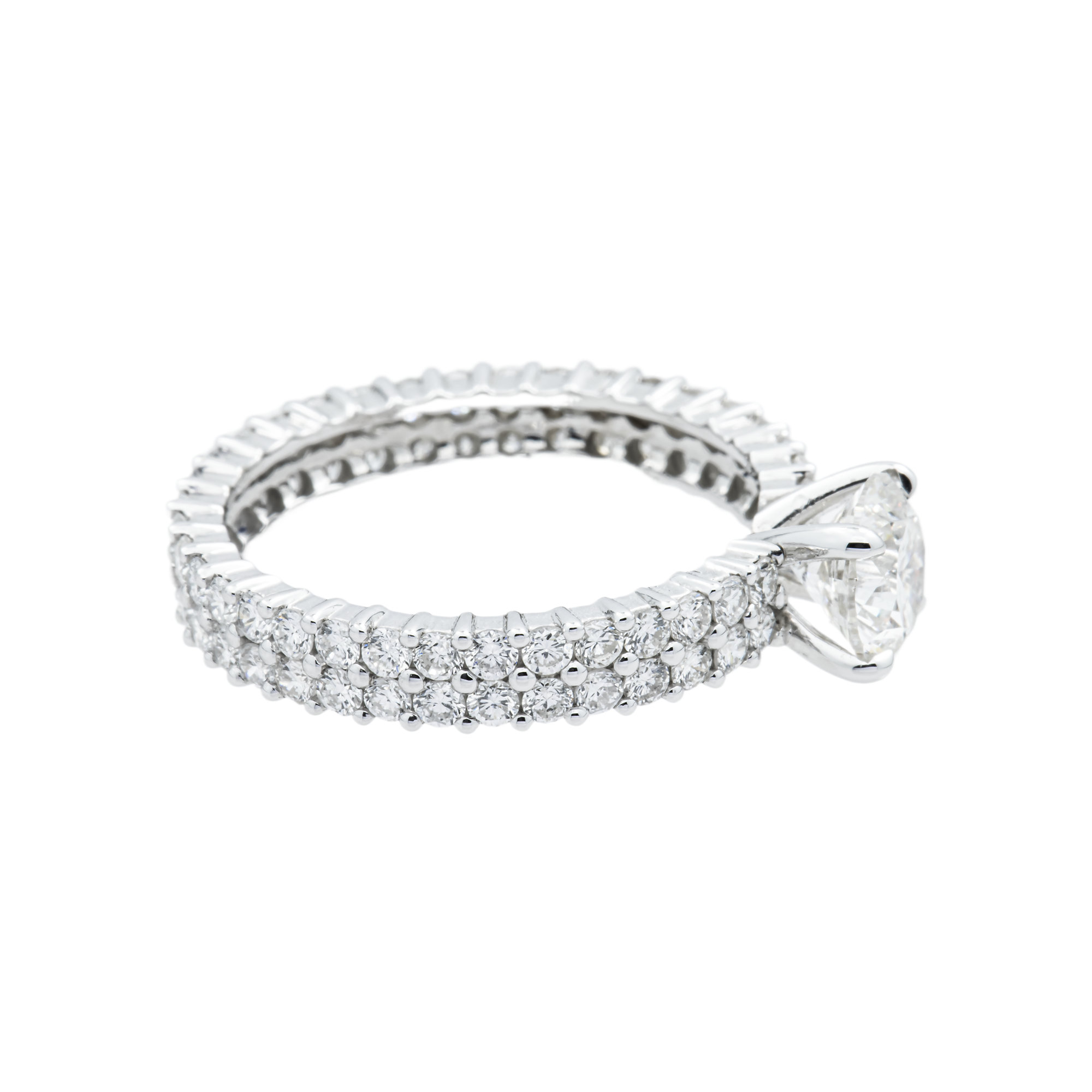 14K White Gold 1.12ct Round Diamond Engagement Ring 2.63ctw