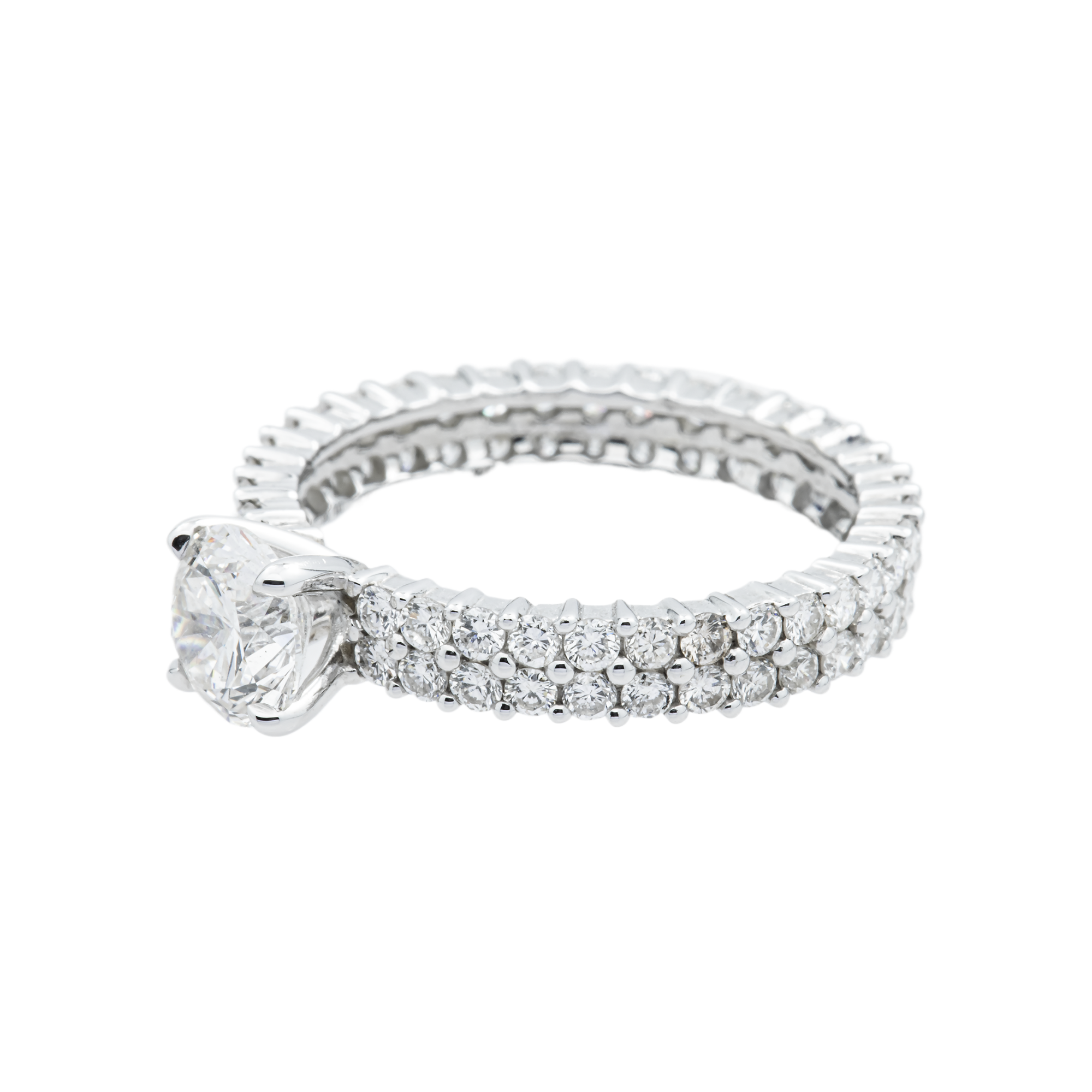 14K White Gold 1.12ct Round Diamond Engagement Ring 2.63ctw