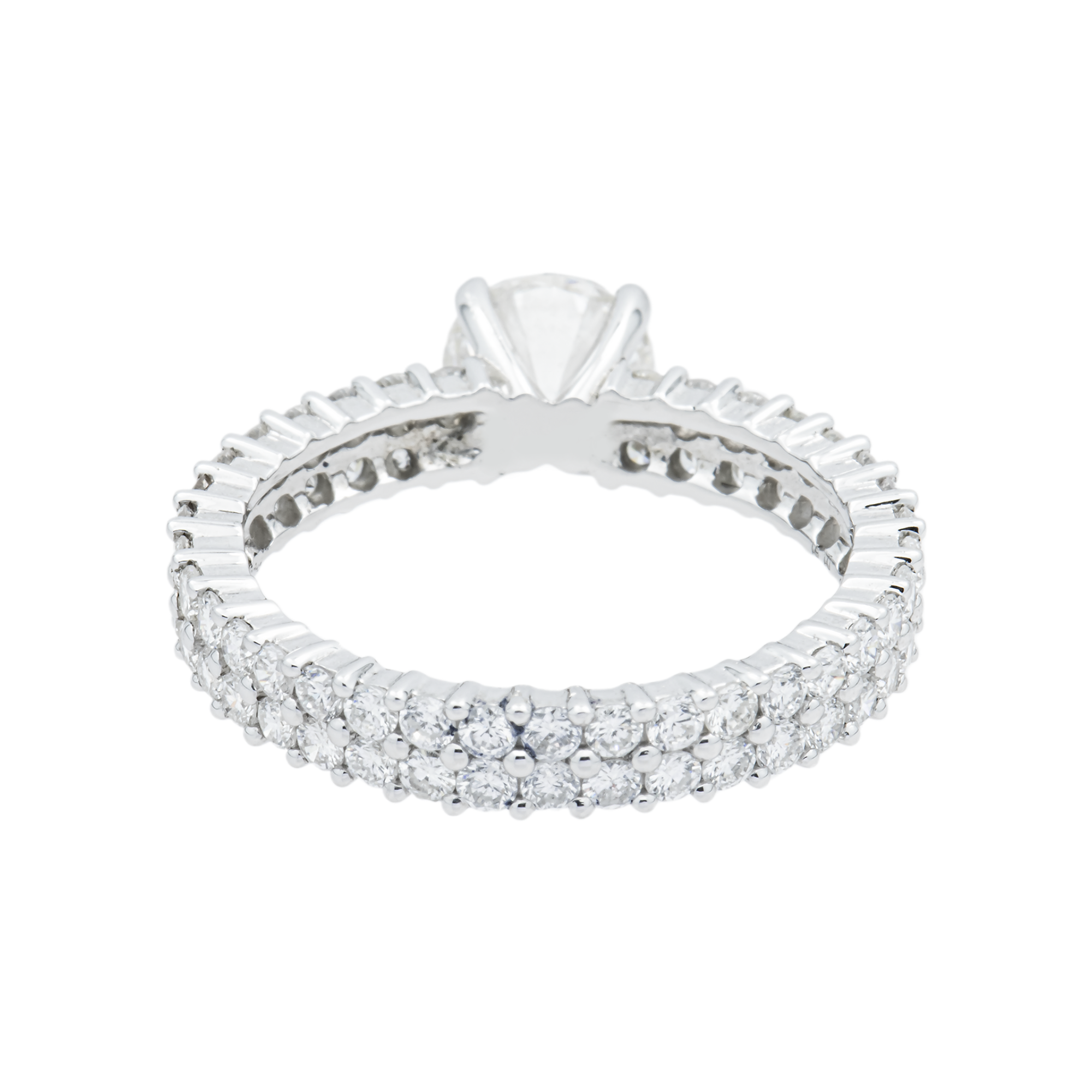 14K White Gold 1.12ct Round Diamond Engagement Ring 2.63ctw