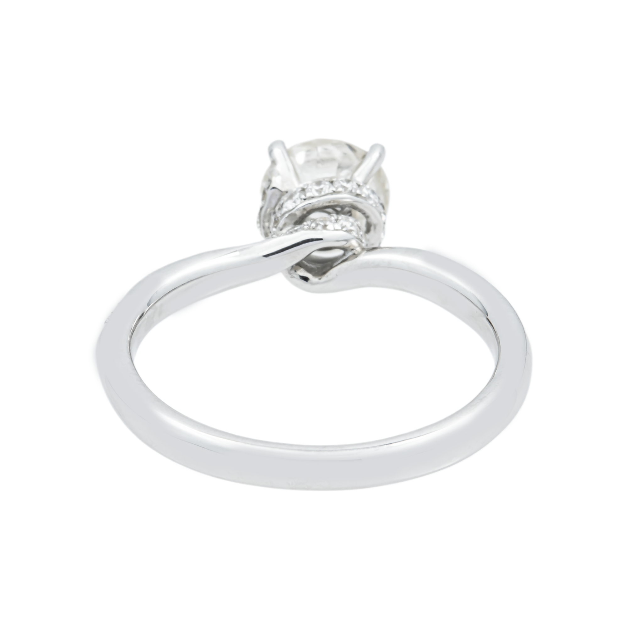 18K White Gold 1.13ct Round Diamond Engagement Ring 1.56ctw