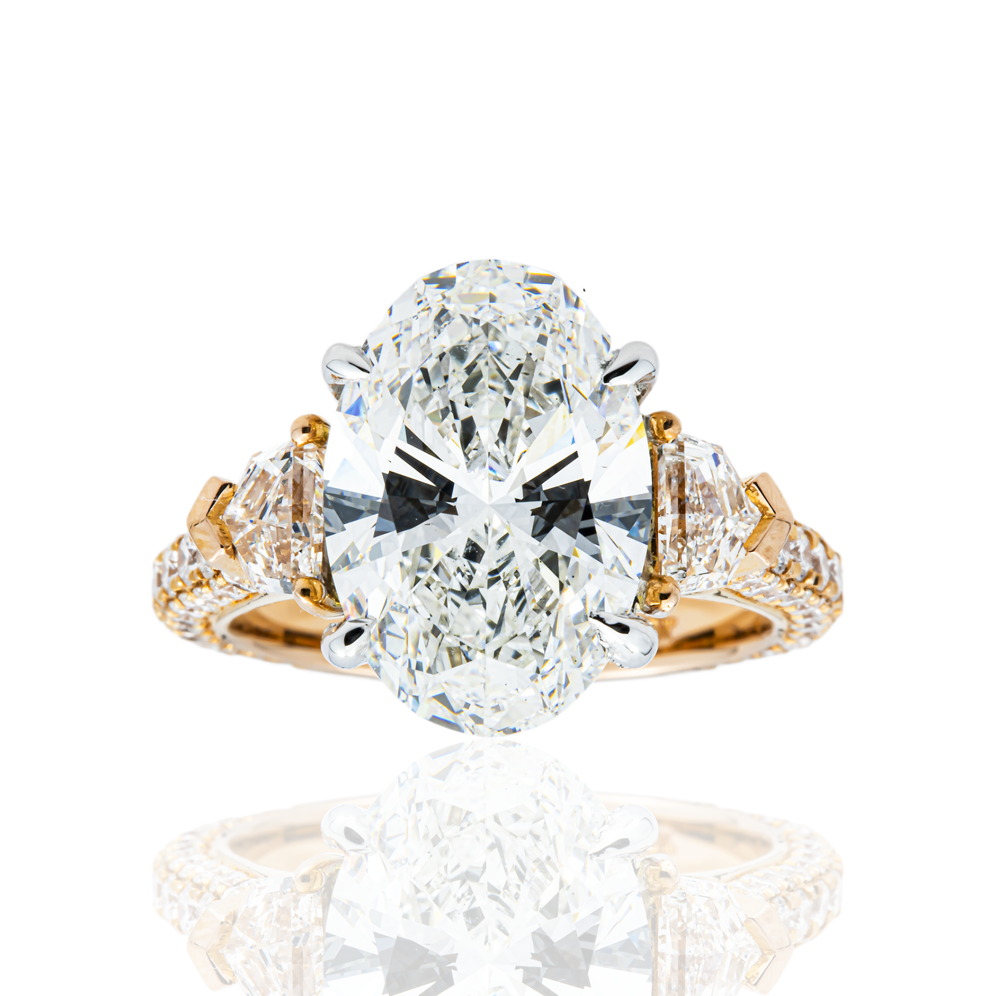 18K Rose Gold 5.18ct Oval Diamond Engagement Ring 7.52ctw