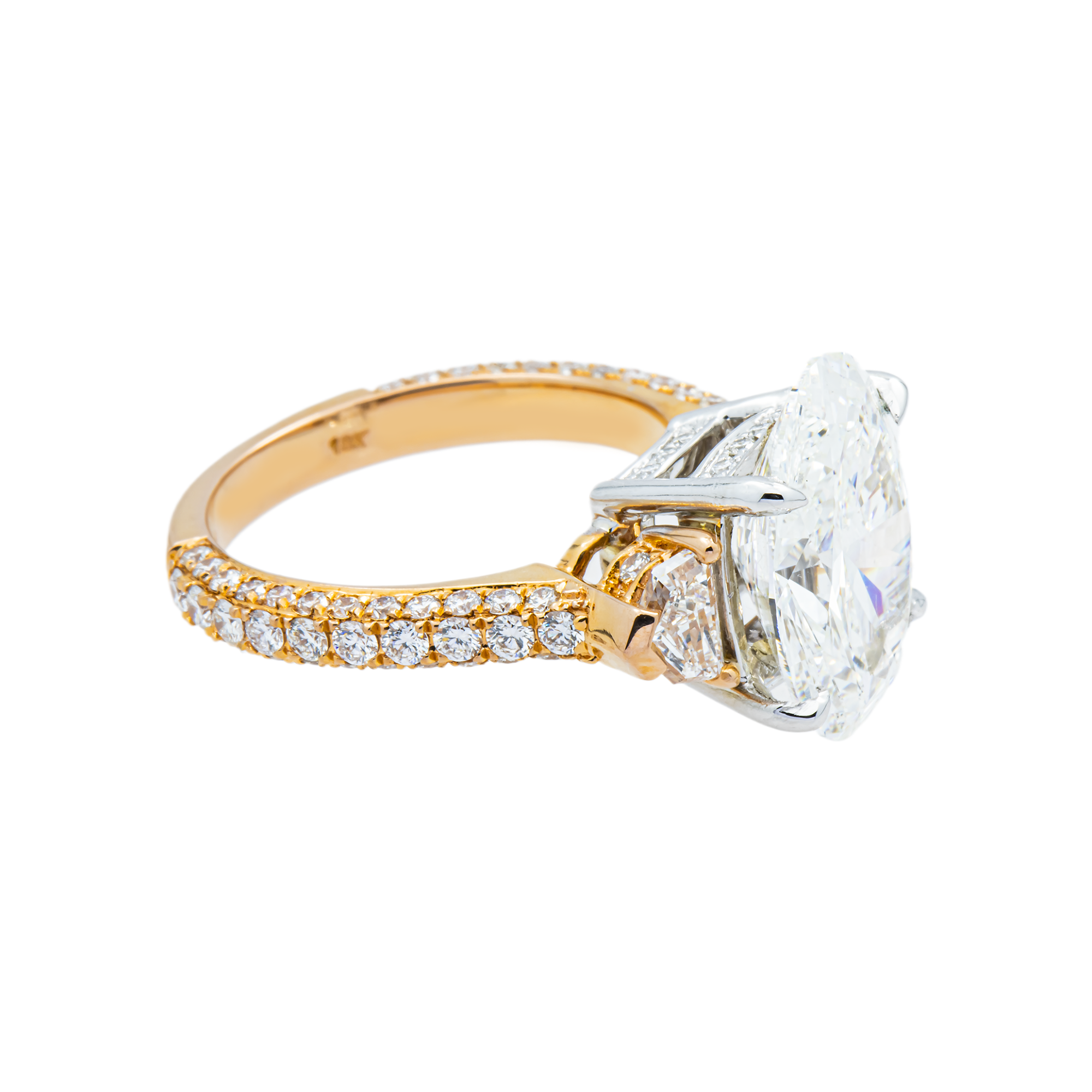 18K Rose Gold 5.18ct Oval Diamond Engagement Ring 7.52ctw