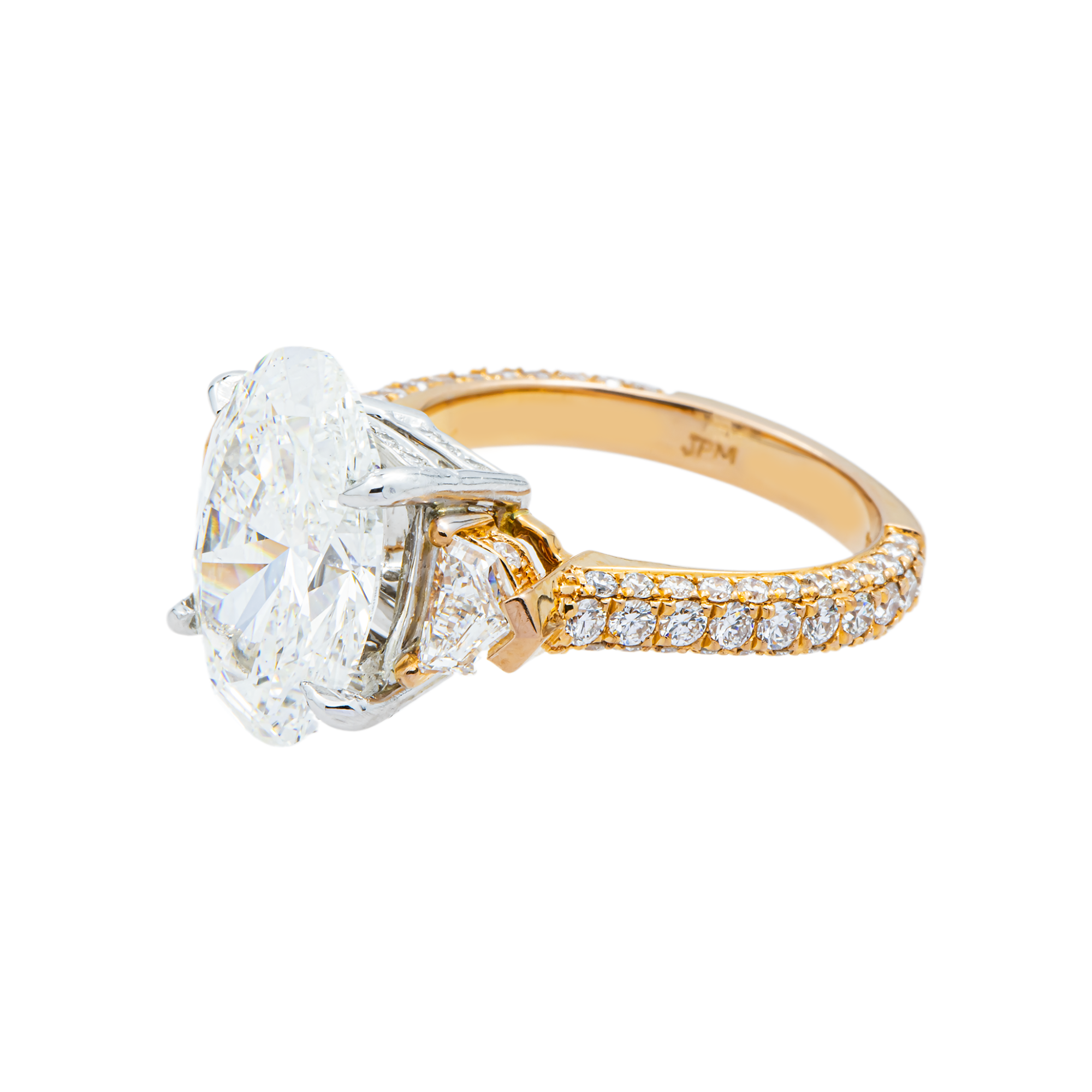 18K Rose Gold 5.18ct Oval Diamond Engagement Ring 7.52ctw