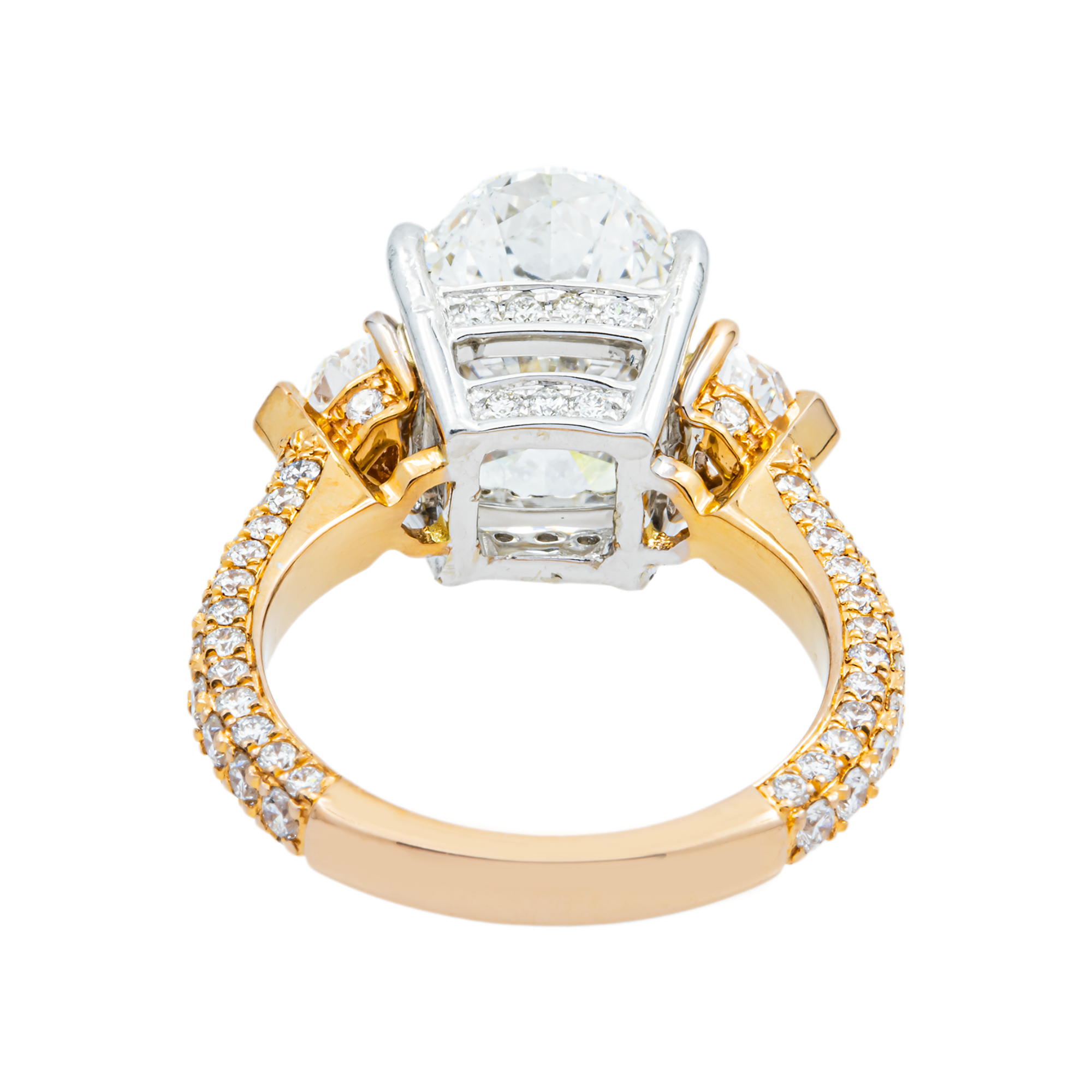 18K Rose Gold 5.18ct Oval Diamond Engagement Ring 7.52ctw