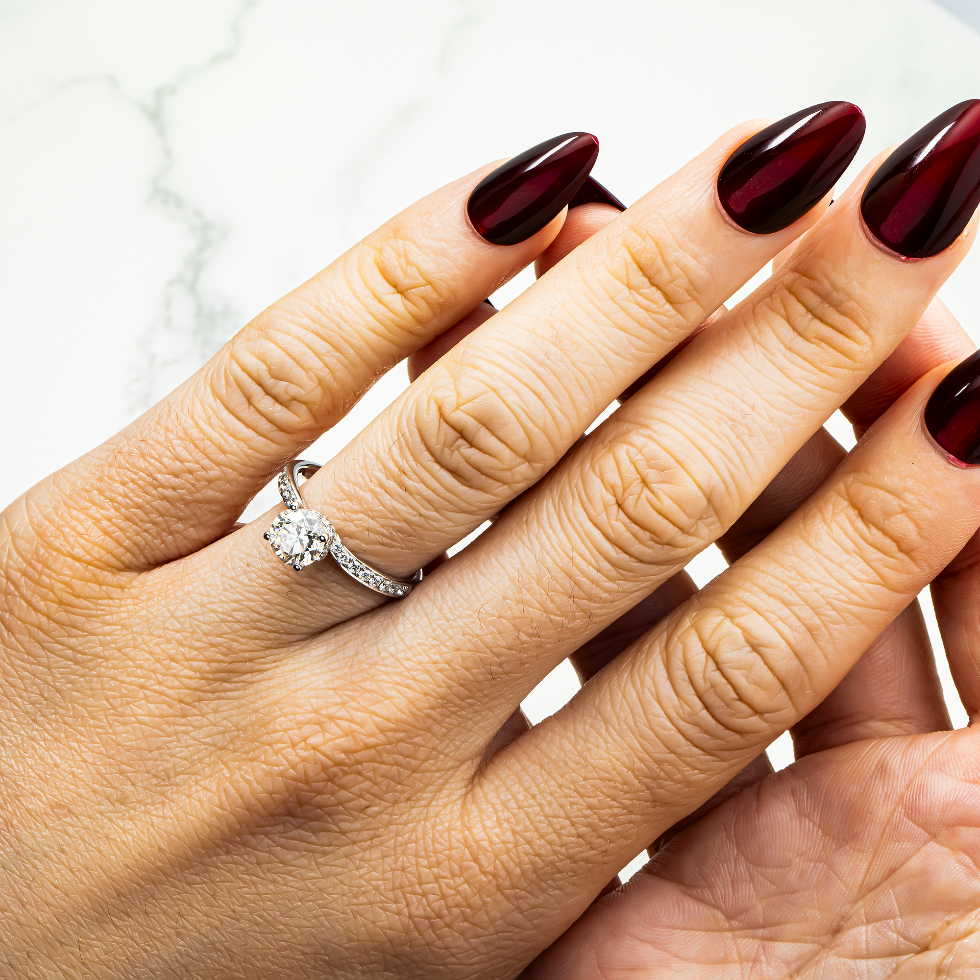 18K White Gold 1.13ct Round Diamond Engagement Ring 1.56ctw