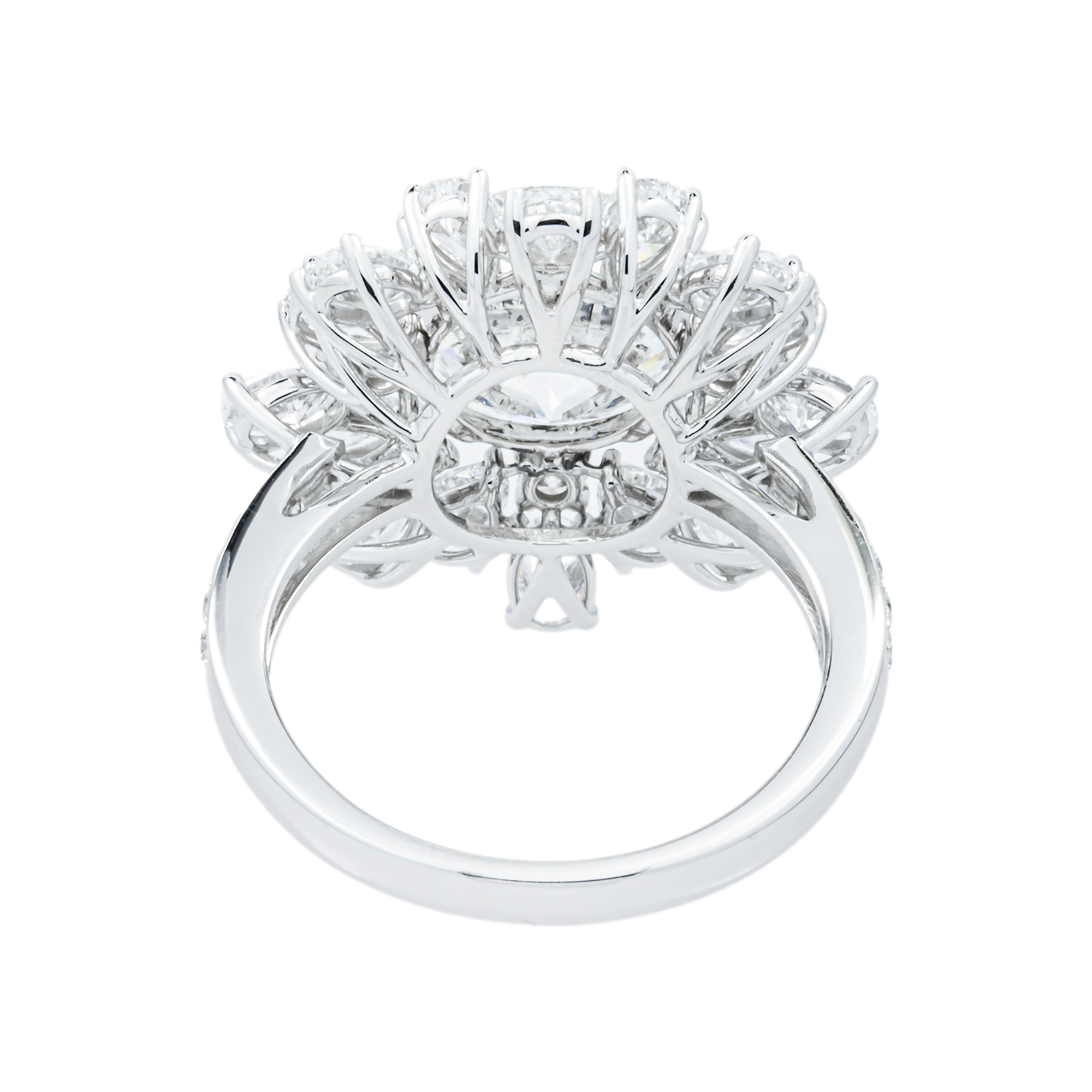 18K White Gold 4.61ct Round Diamond Engagement Ring 6.96ctw