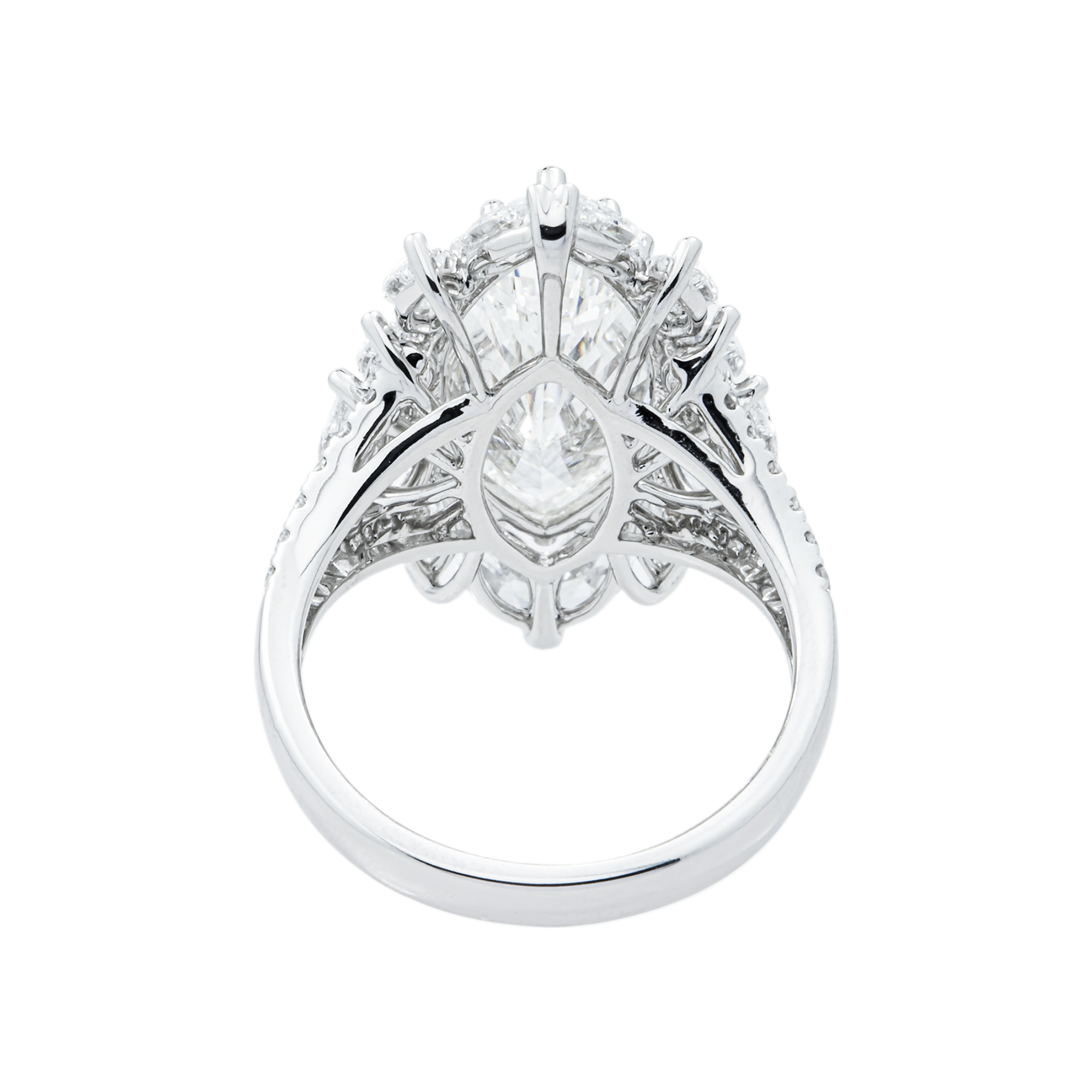 The Empress - 18K White Gold Marquise Cut Diamond Ring 7.84ctw