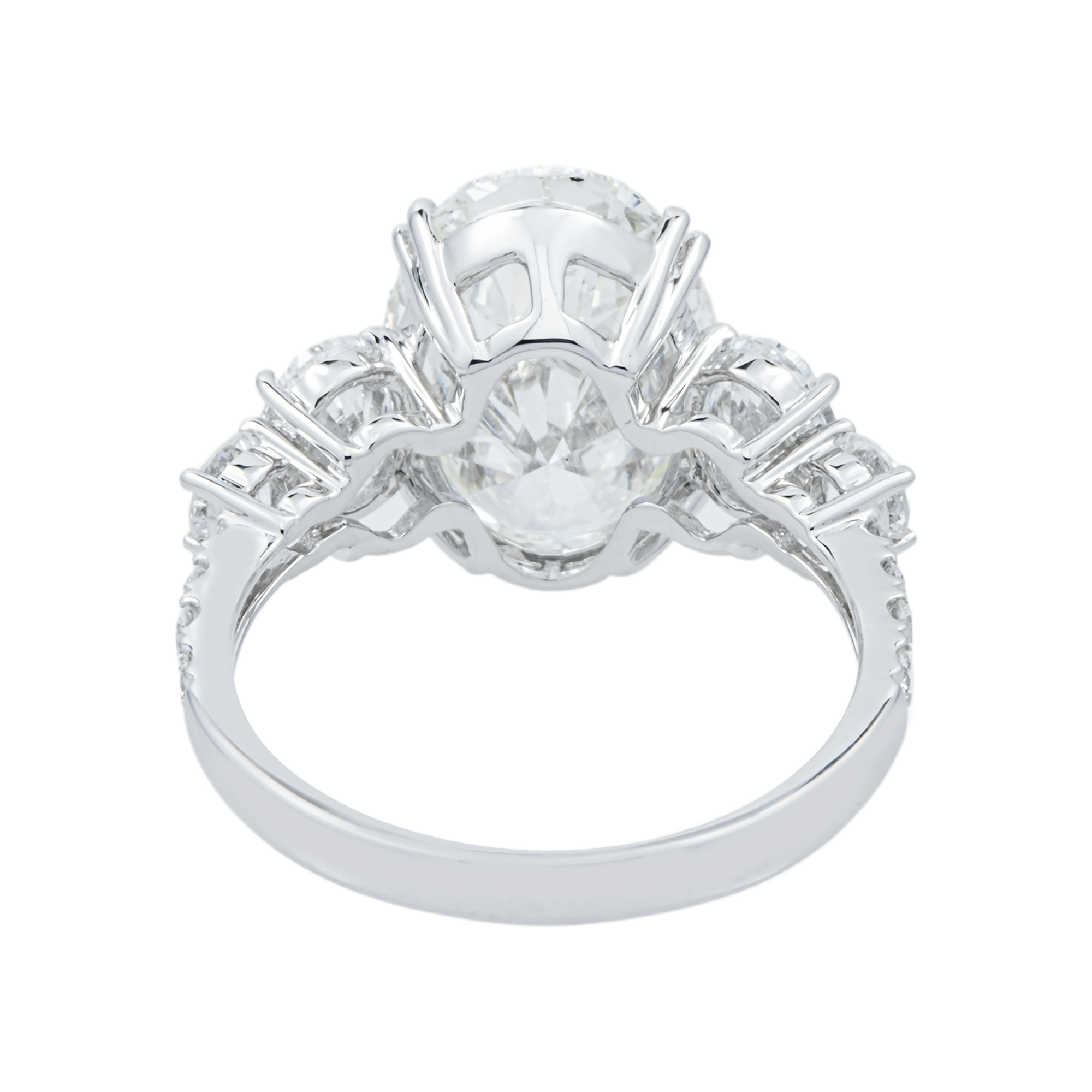 18K White Gold 5.01ct Oval Diamond Engagement Ring 6.52ctw